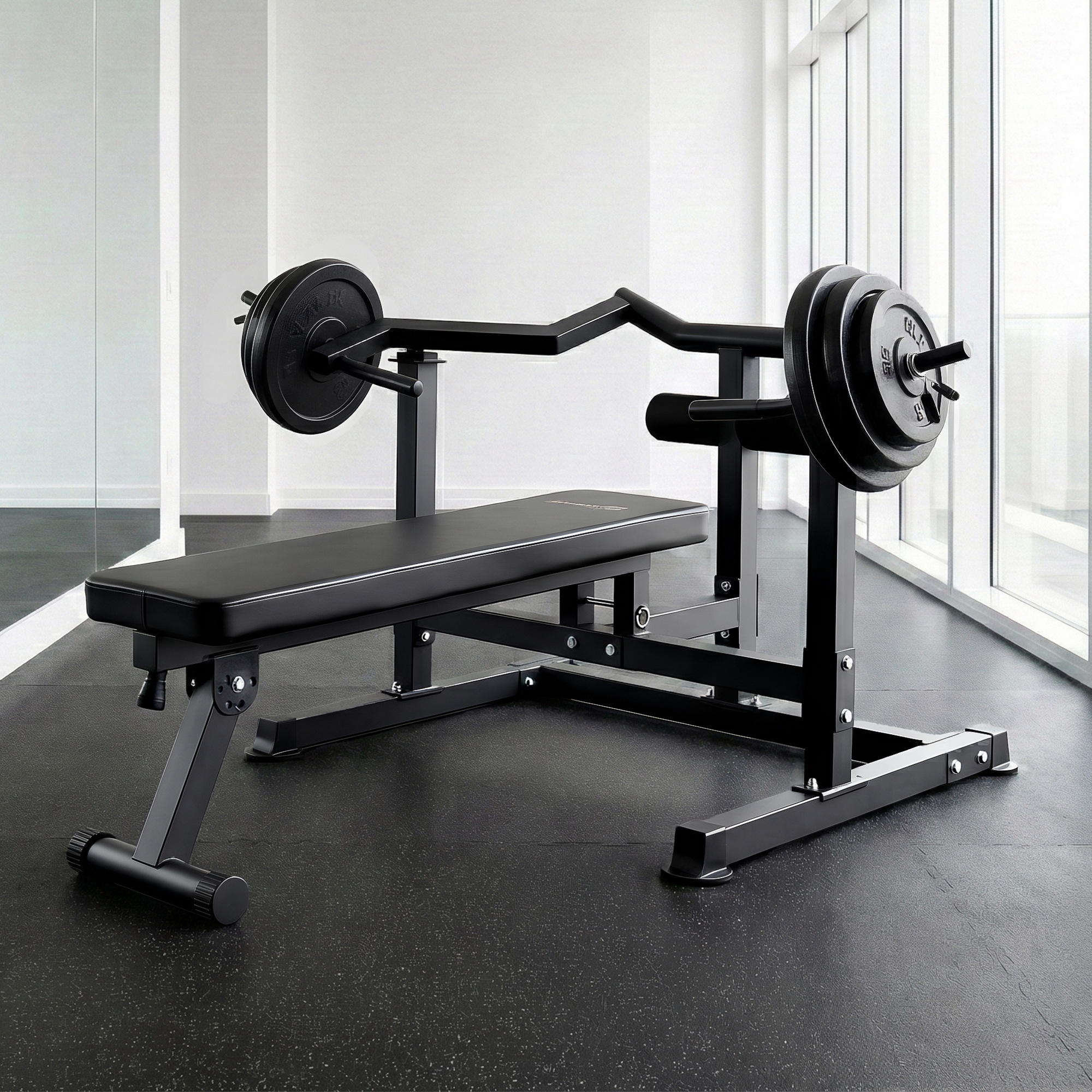 Everfit Chest Press Machine Home Gym Equipment Folding Workout Bench with Independent Arms Black - Image 8