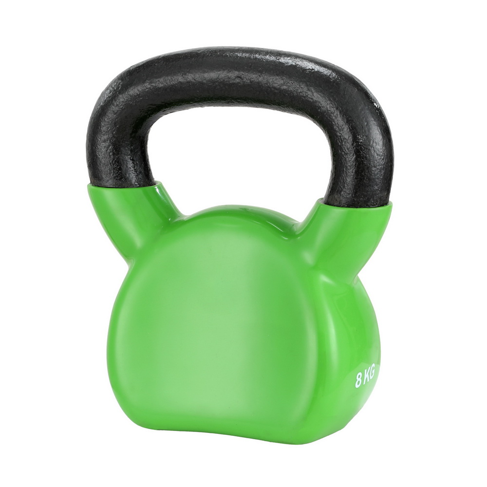 Everfit 8kg Kettlebell Set Weightlifting Bench Dumbbells Kettle Bell Gym Home - Image 1