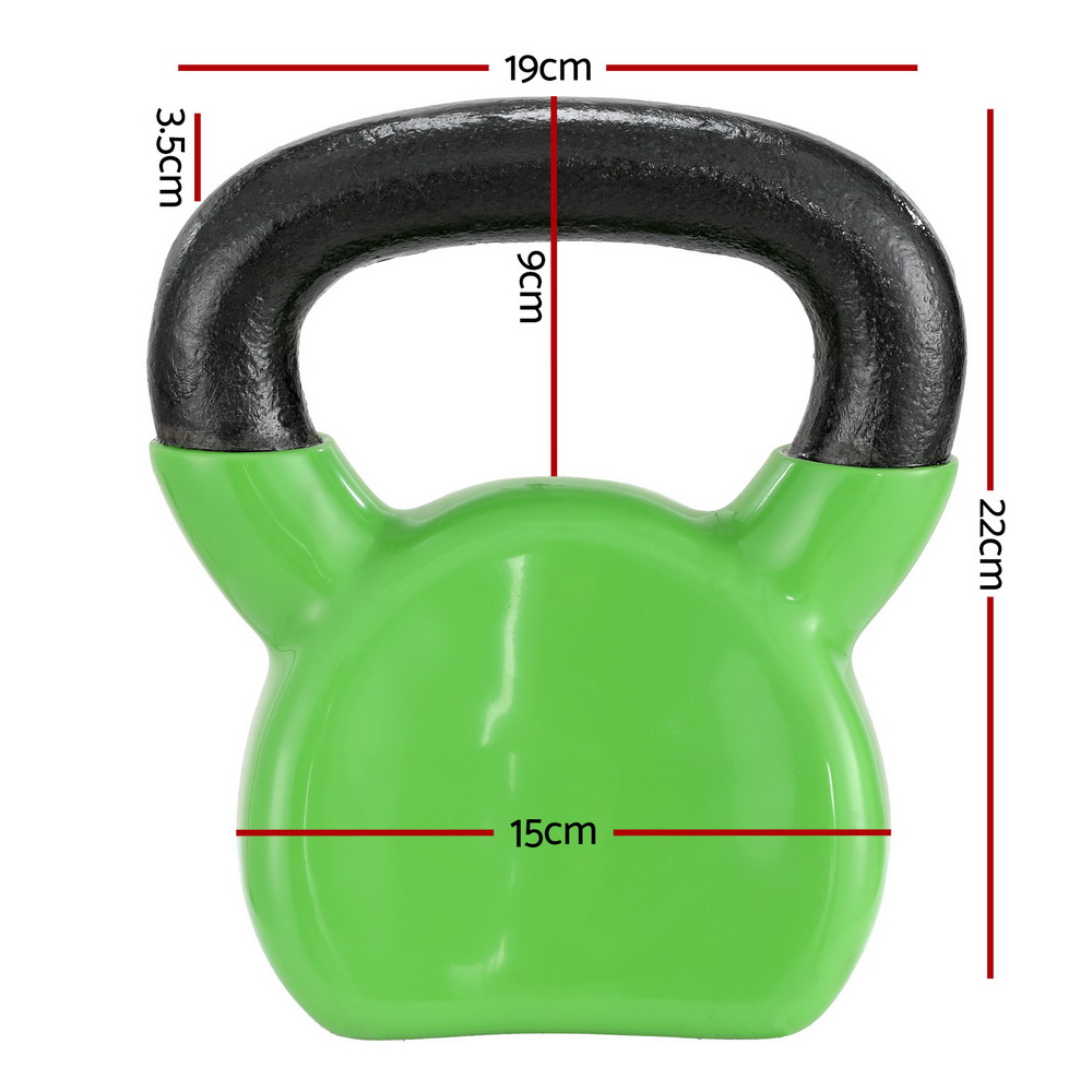 Everfit 8kg Kettlebell Set Weightlifting Bench Dumbbells Kettle Bell Gym Home - Image 2