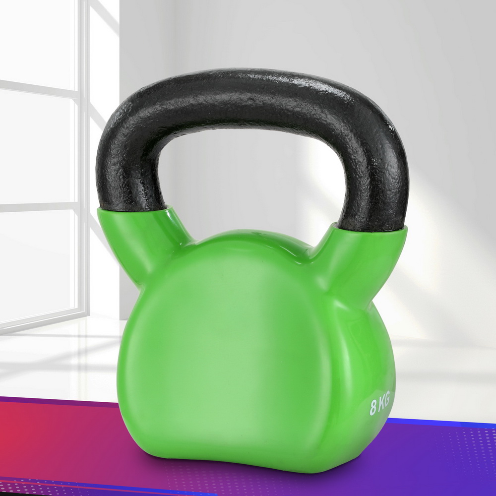 Everfit 8kg Kettlebell Set Weightlifting Bench Dumbbells Kettle Bell Gym Home - Image 7