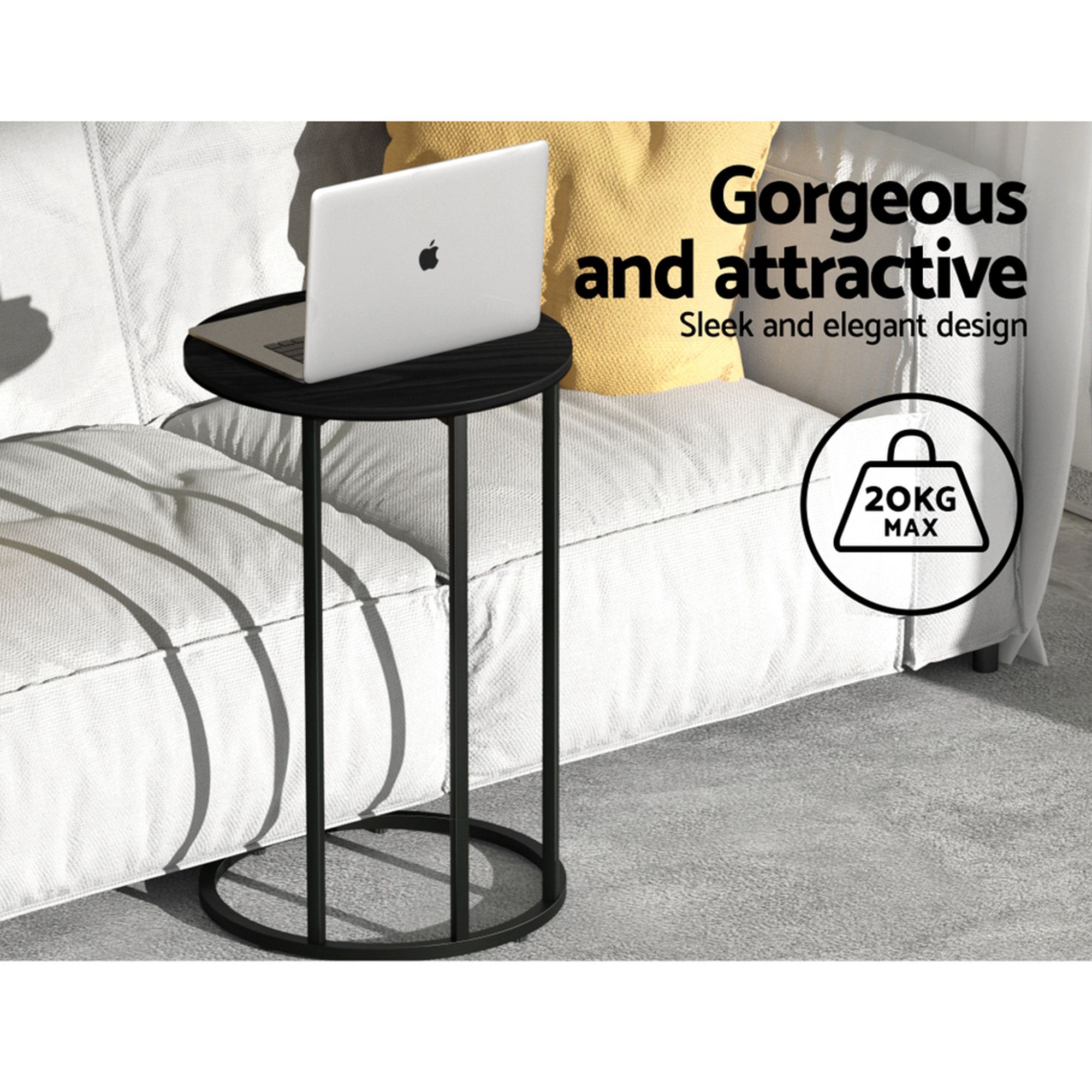 Artiss Floor Sofa Chair & Coffee Table Set, Swivel Lounge Recliner Side Tables - Image 8
