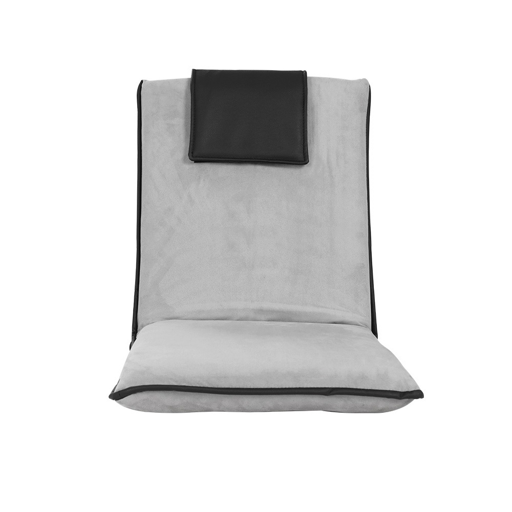 Artiss 4X Floor Lounge Sofa Bed Floor Cushion Velvet Grey - Image 3