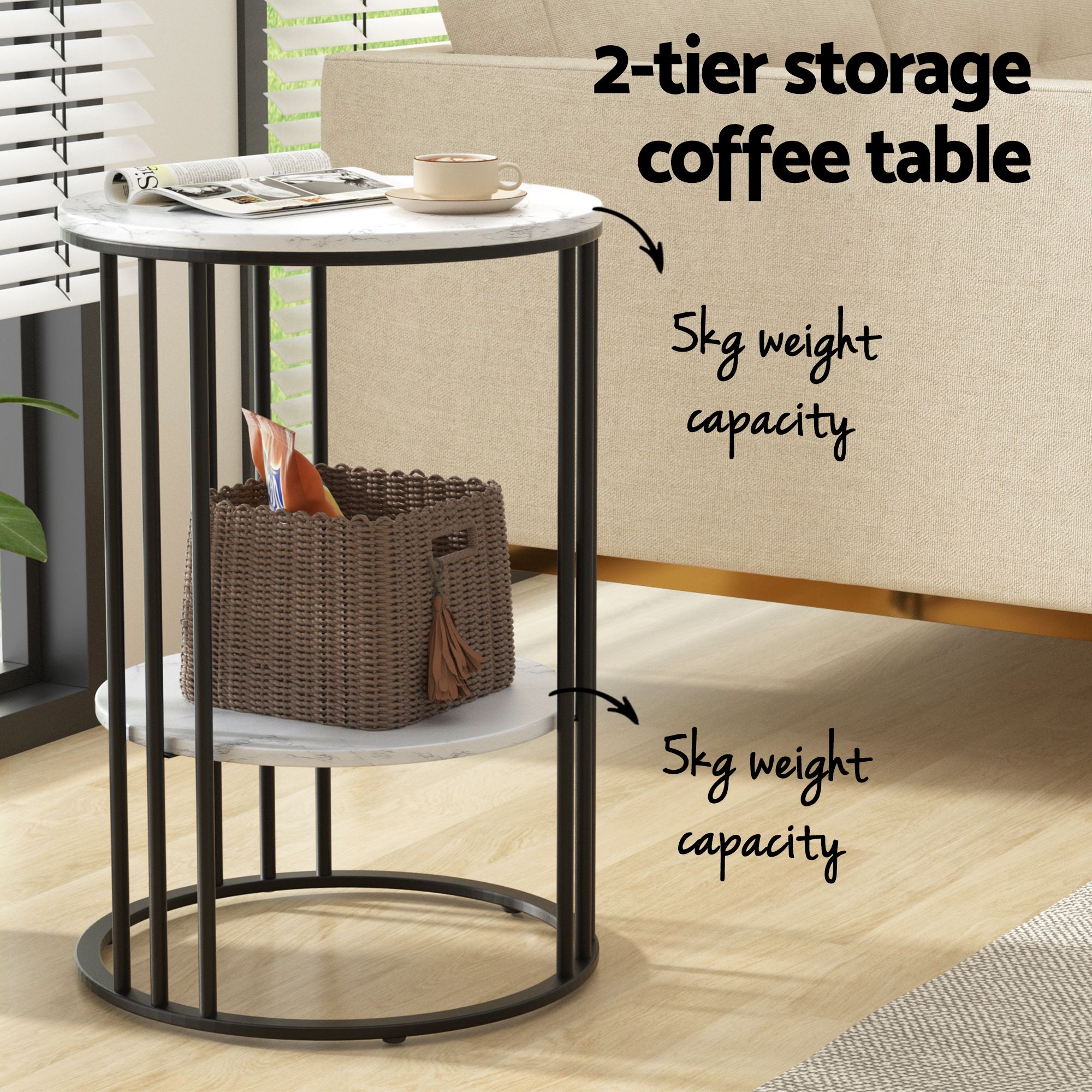 Artiss Sofa Bed Floor Lounge Recliner Foldable Chair & Side Table Bundle - Image 8