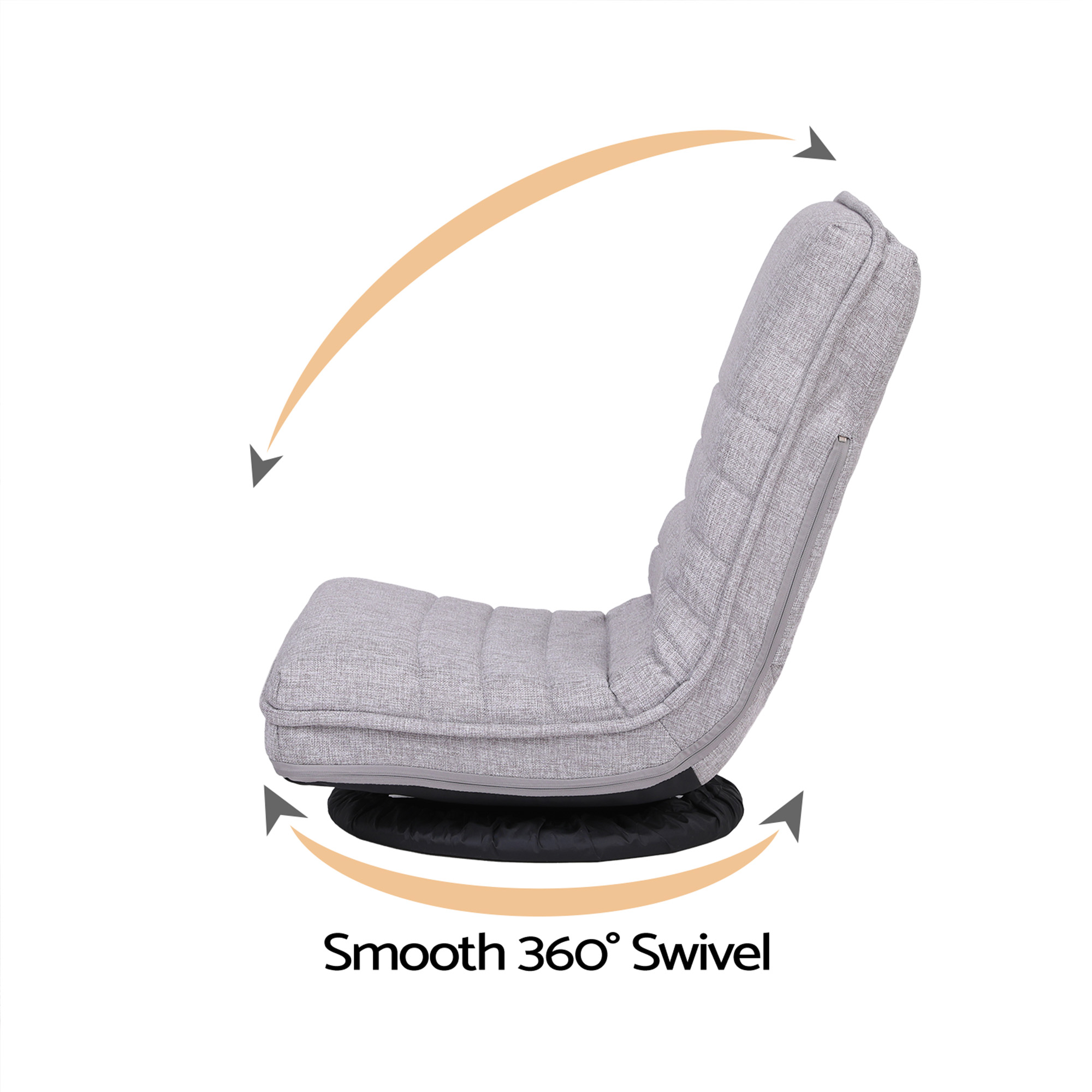 Artiss 2 Swivel Floor Chair 360 Adjustable Foldable Lounge Seat Floor Sofa Chair Grey - Image 4