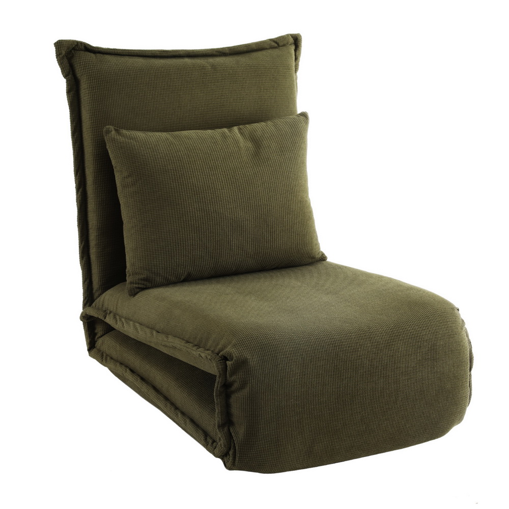 Artiss Floor Lounge Sofa Bed Foldable Green - Image 1