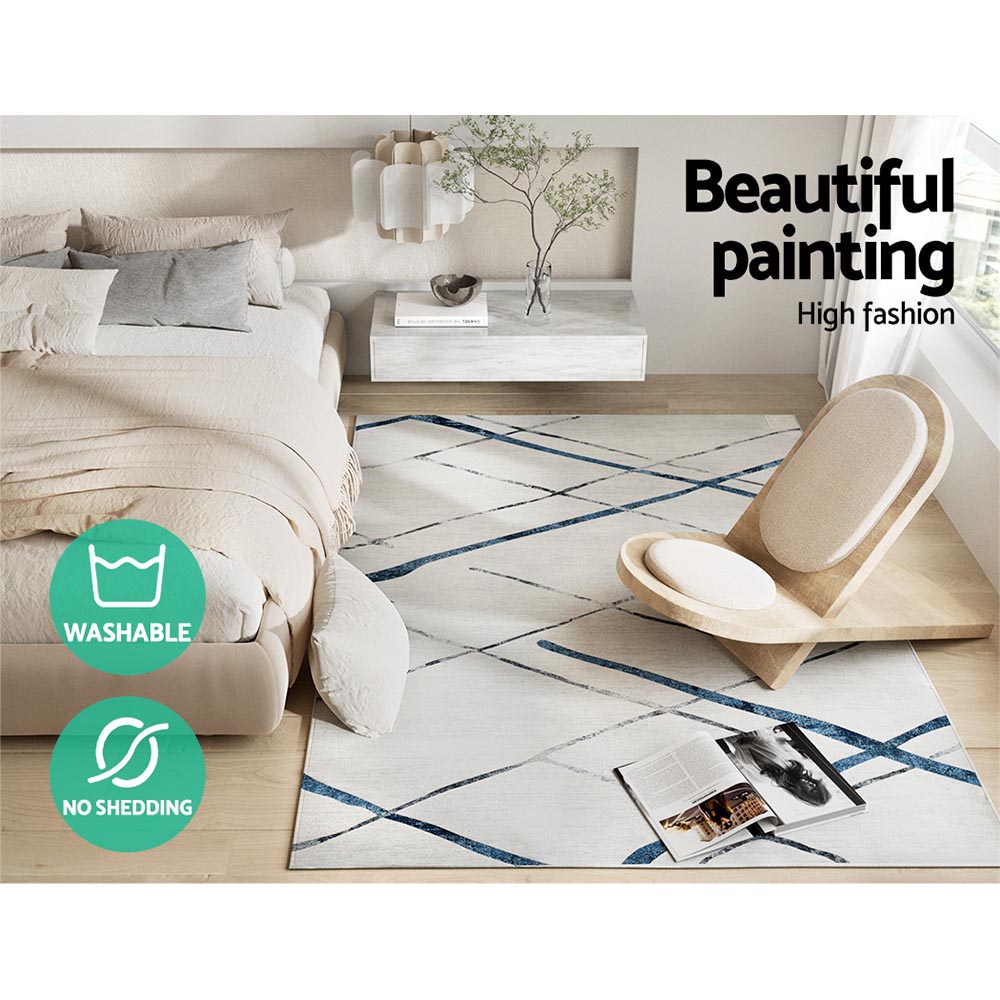 Artiss Rug 160x230cm Area Rug Washable Mat Large Carpet Soft Short Pile Jaca - Image 3