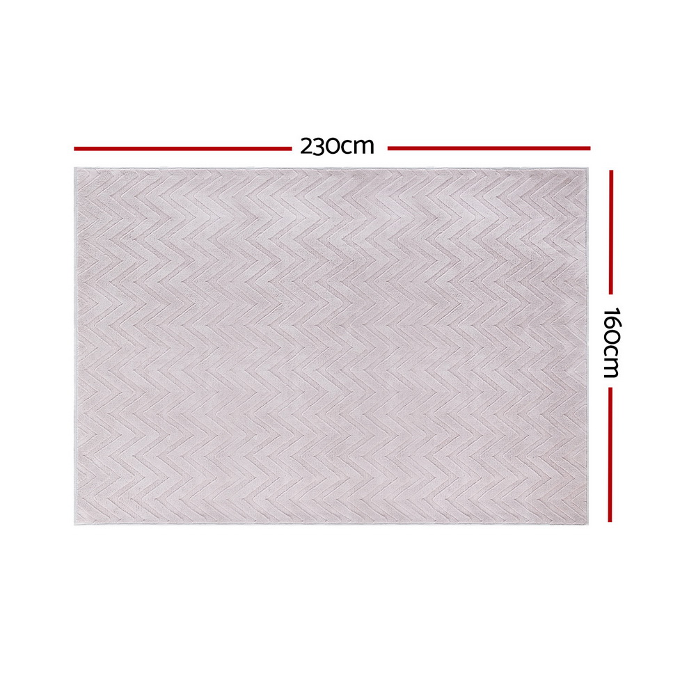 Artiss Rug 160x230cm Area Rug Washable Mat Large Carpet Microfiber Ripple - Image 2