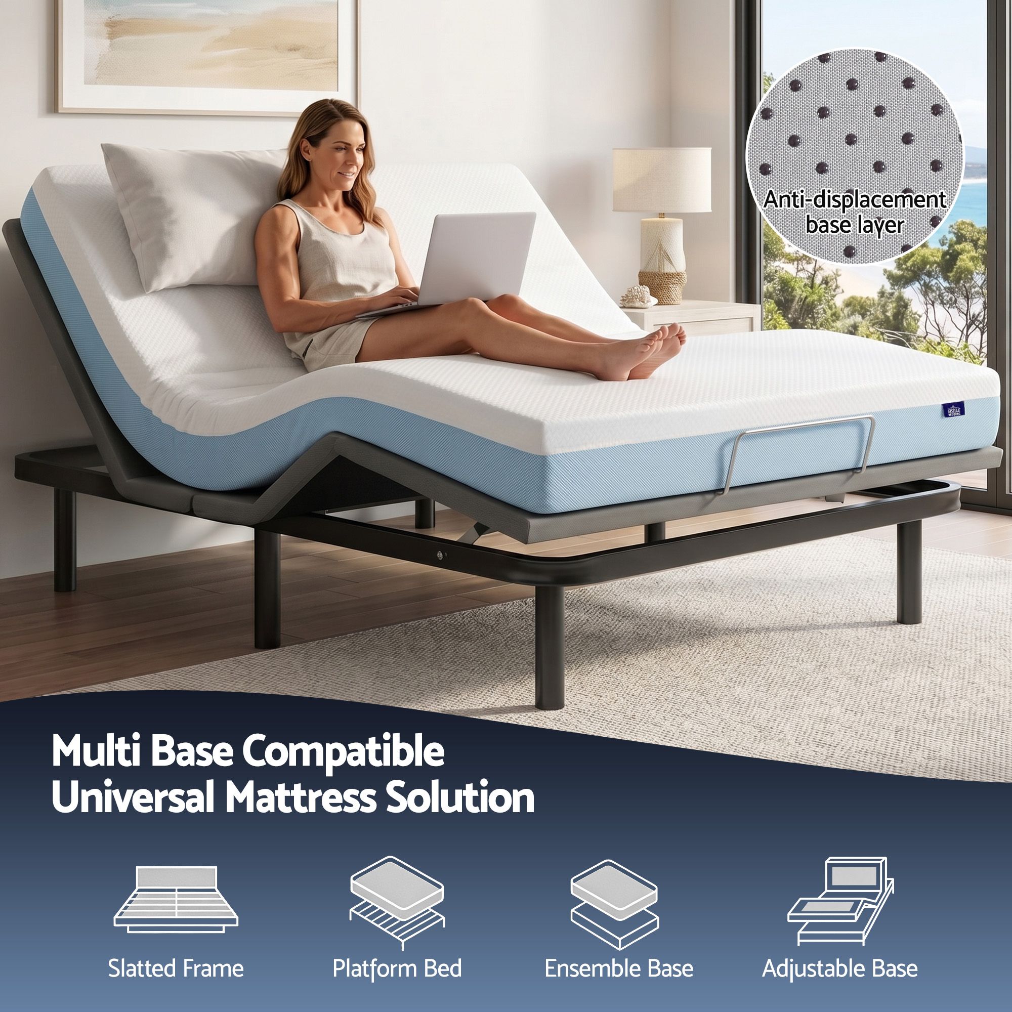 Giselle 22cm Cooling Gel Memory Foam Mattress Double Medium Firm - Image 7