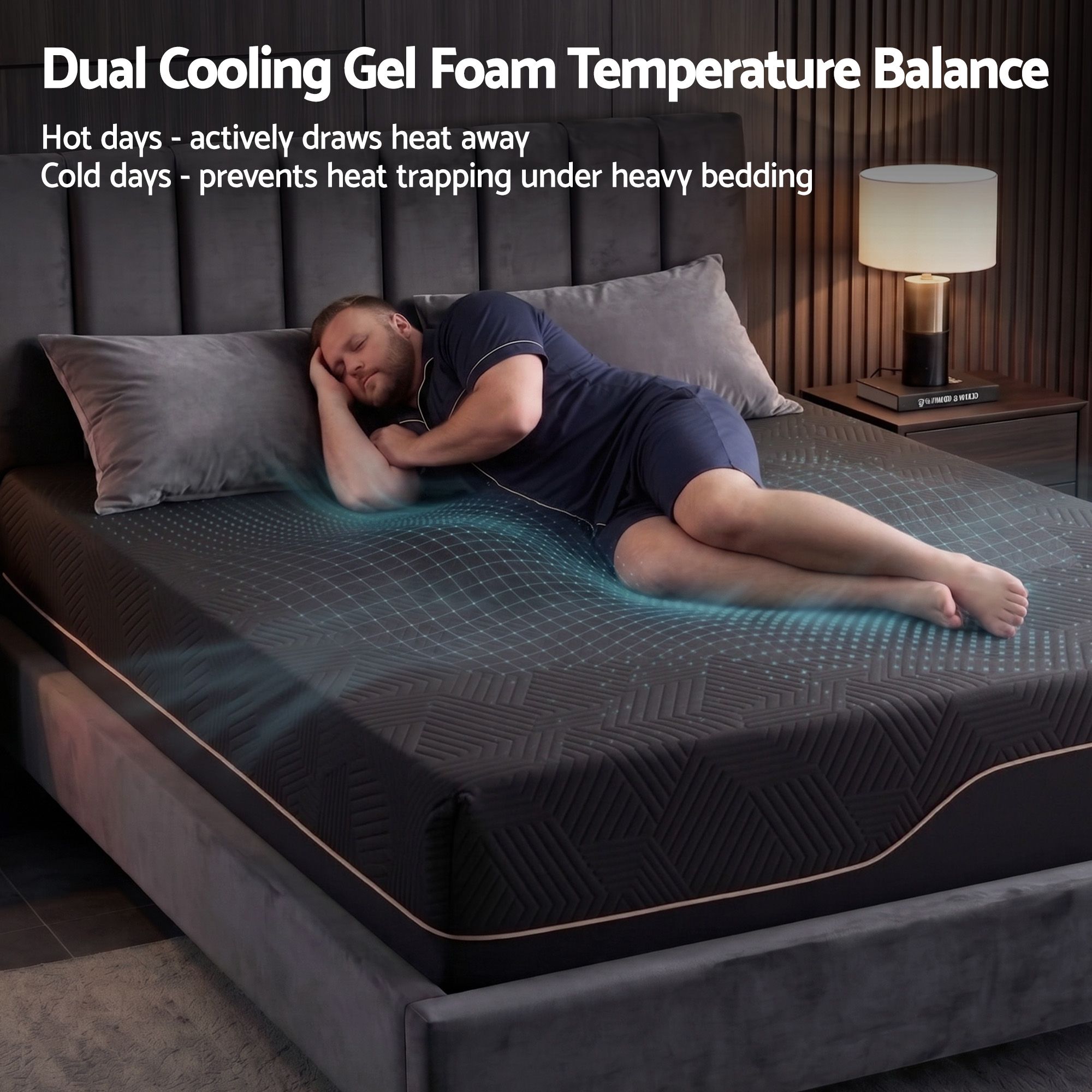 Giselle Double Cooling Memory Foam Mattress Medium Firm with Gel Comfort 30cm - Image 2