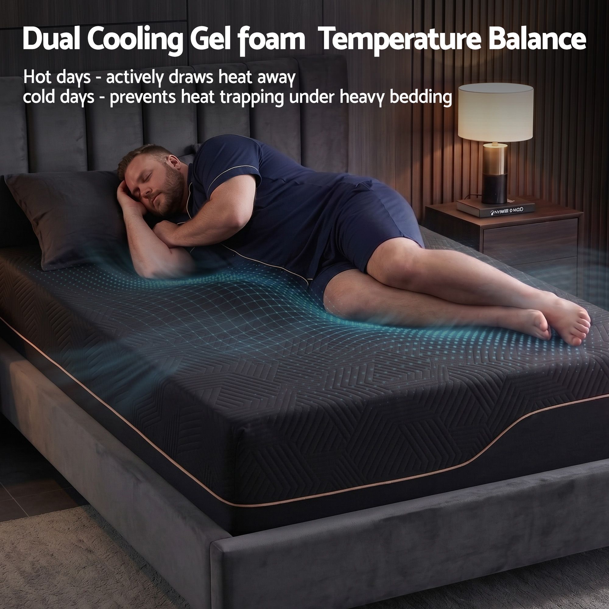 Giselle King Single Cooling Memory Foam Mattress Medium Firm with Gel Comfort 30cm - Image 2