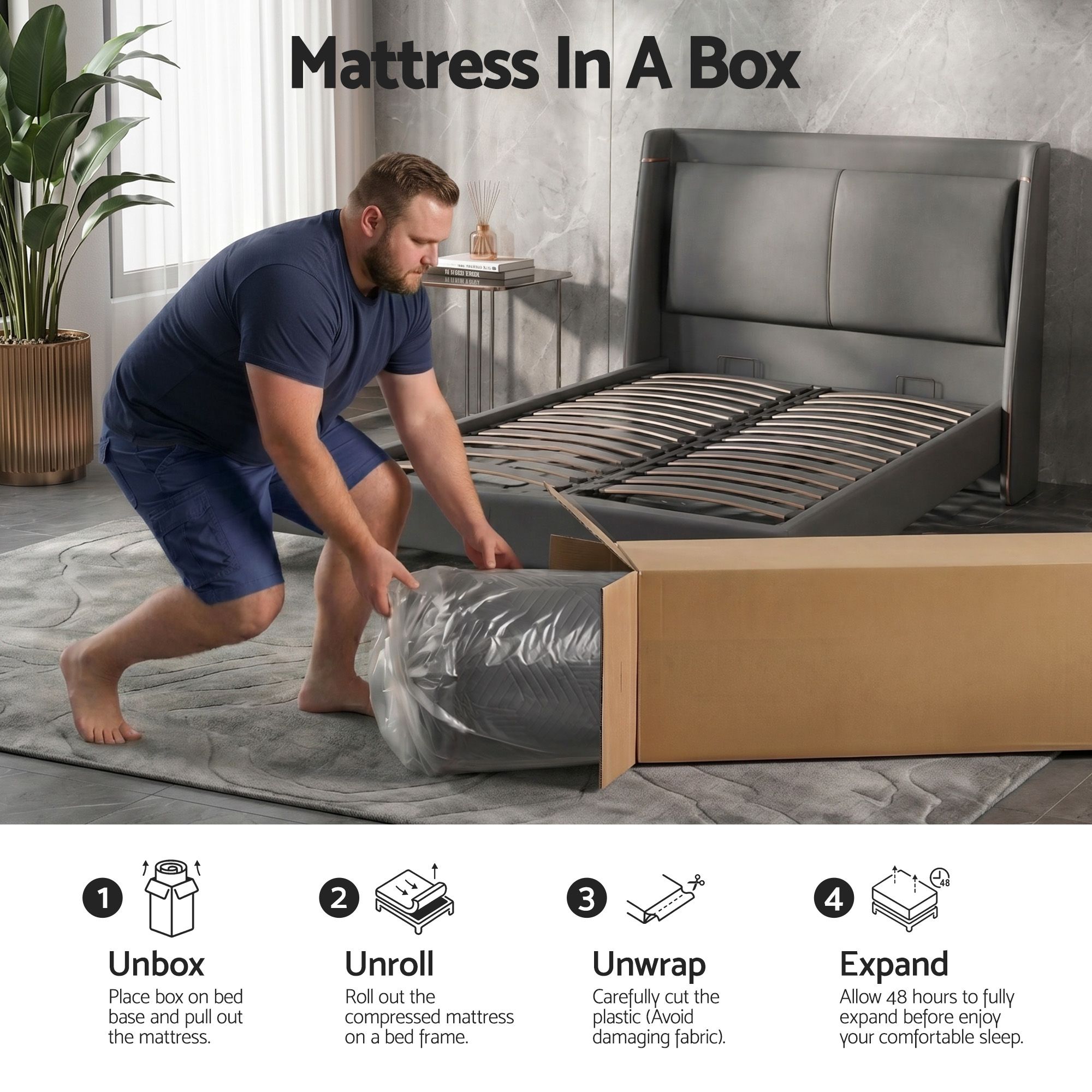 Giselle King Single Cooling Memory Foam Mattress Medium Firm with Gel Comfort 30cm - Image 8