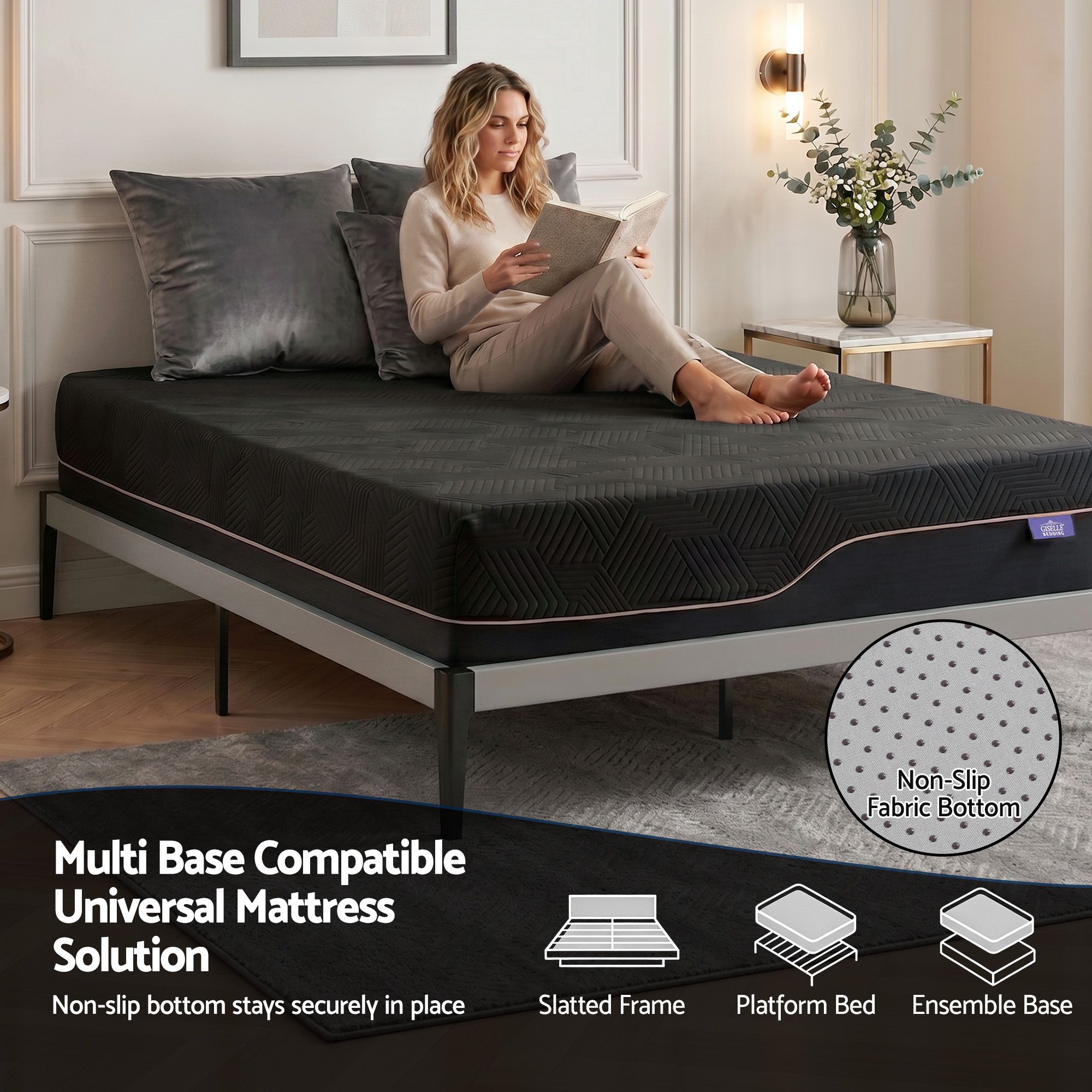Giselle Queen Cooling Memory Foam Mattress Medium Firm with Gel Comfort 30cm - Image 7