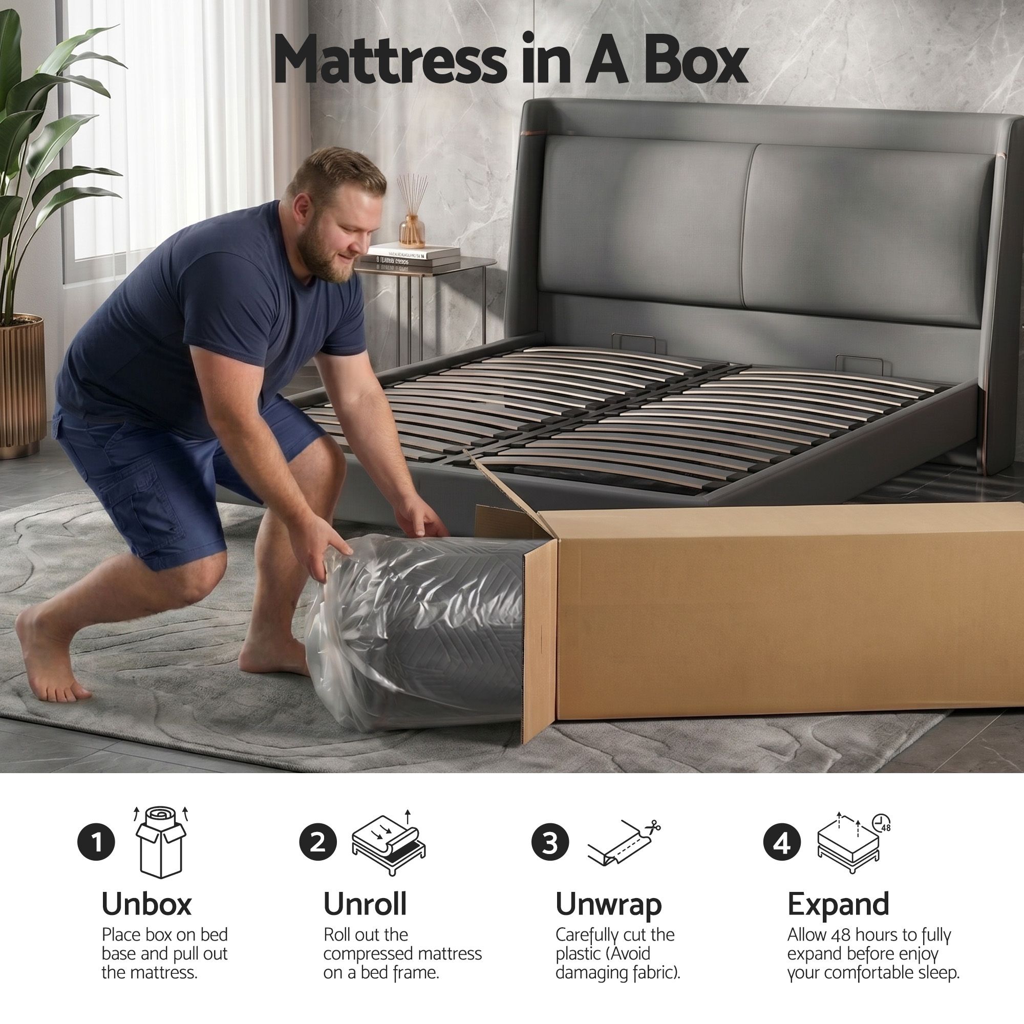 Giselle Queen Cooling Memory Foam Mattress Medium Firm with Gel Comfort 30cm - Image 8