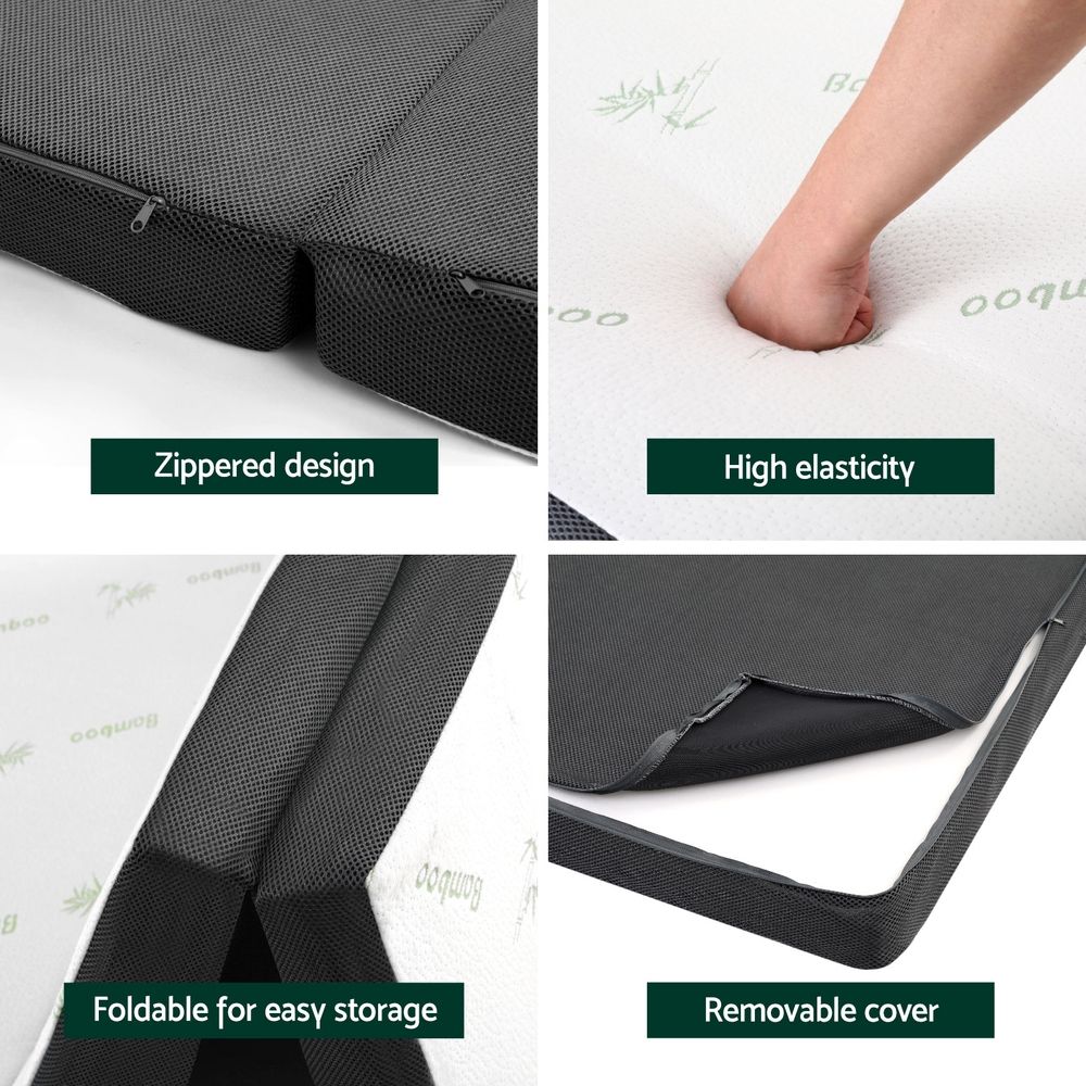 Giselle Bedding Foldable Mattress Folding Foam Double Bamboo - Image 7