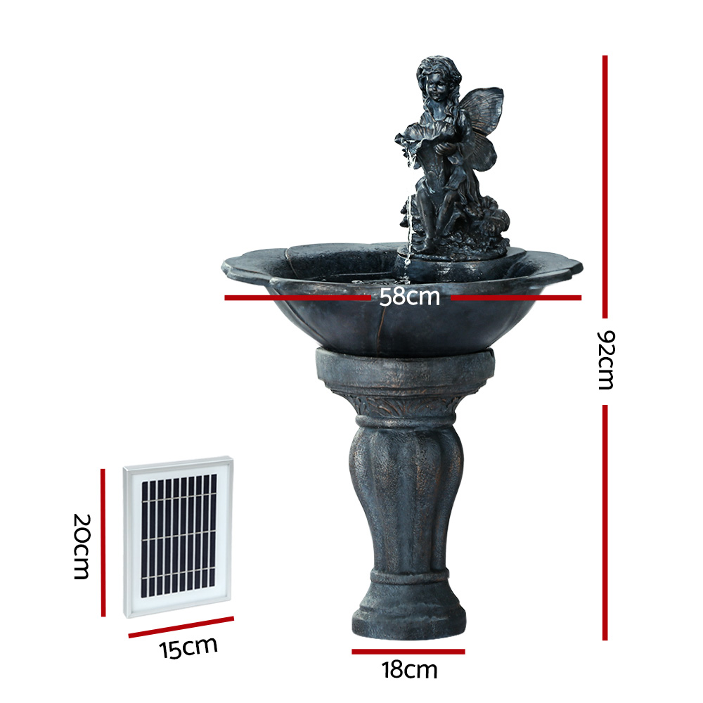 Gardeon Solar Water Feature with LED Lights Angel 94cm - Image 2