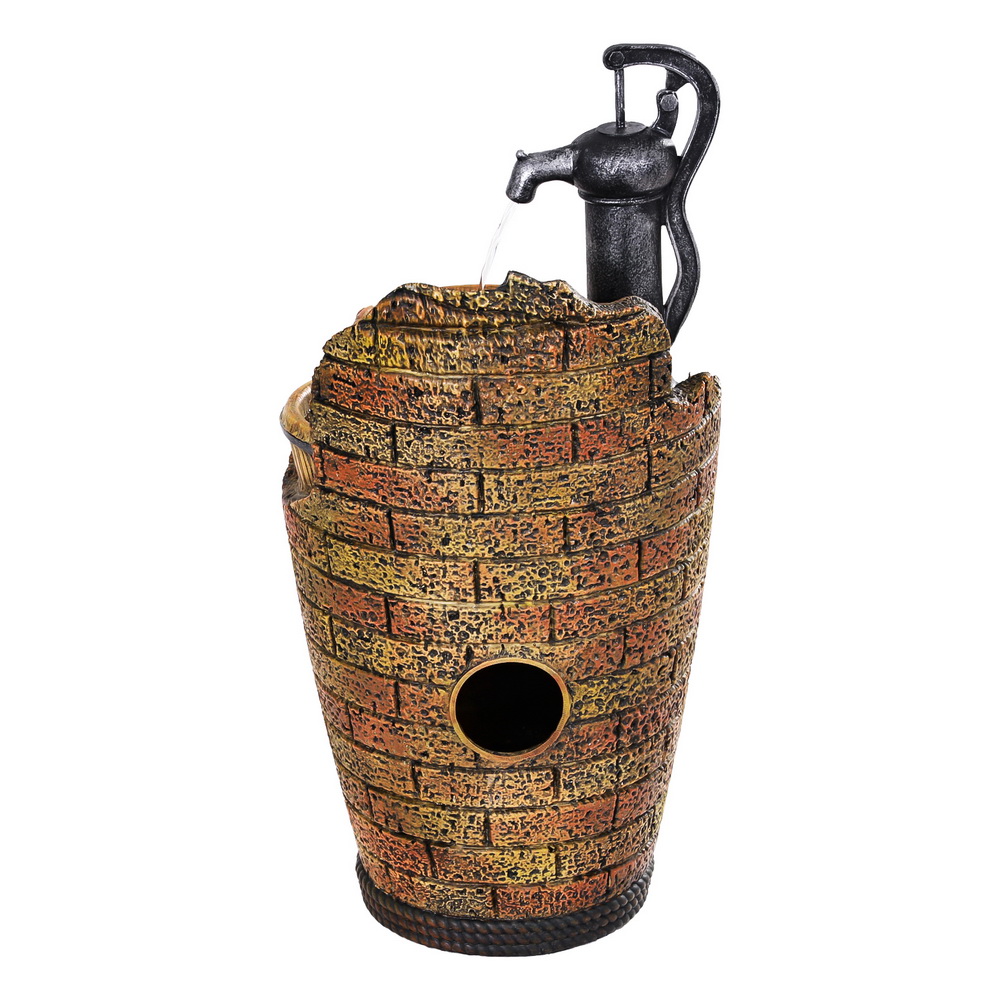 Gardeon Solar Fountain Water Feature Outdoor Cascading Hand Pump Design 80CM - Image 3
