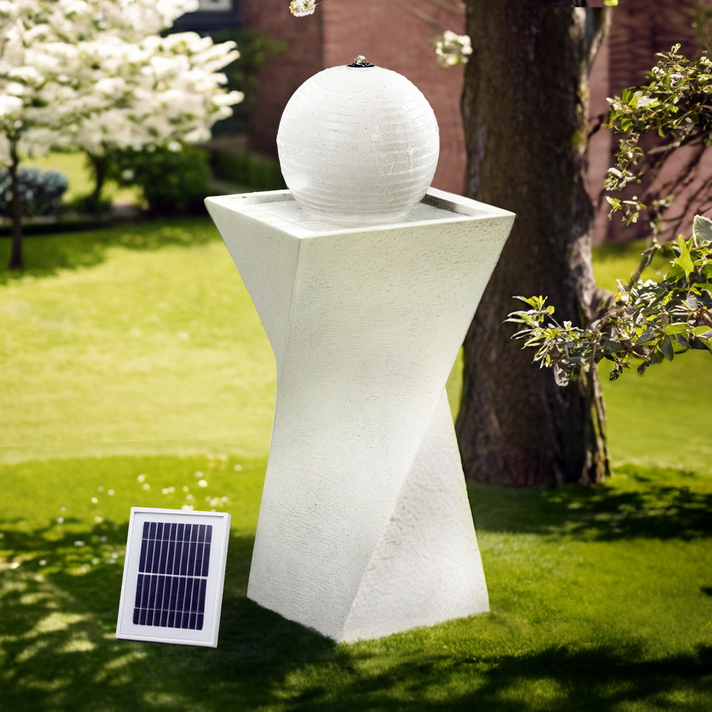 Gardeon Solar Fountain Water Feature Bird Bath Outdoor Garden LED Lights Ball 85CM - Image 1