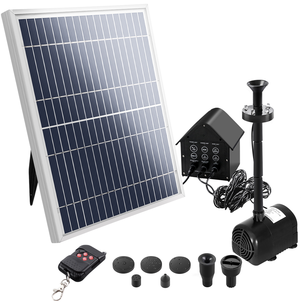 Gardeon Solar Pond Pump with Battery Kit LED Lights 8.8 FT - Image 1