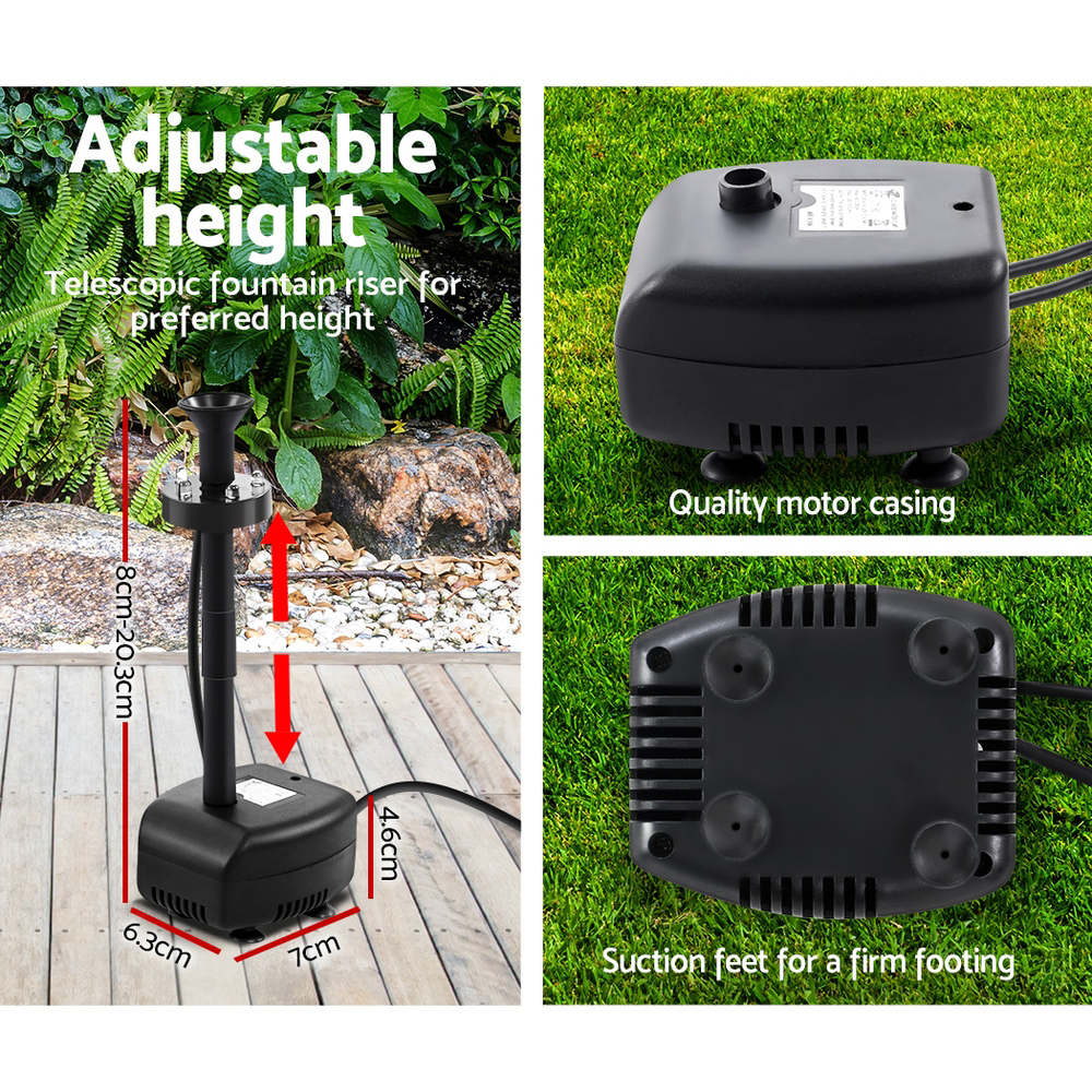 Gardeon Solar Pond Pump with Battery LED Lights 4 FT - Image 7