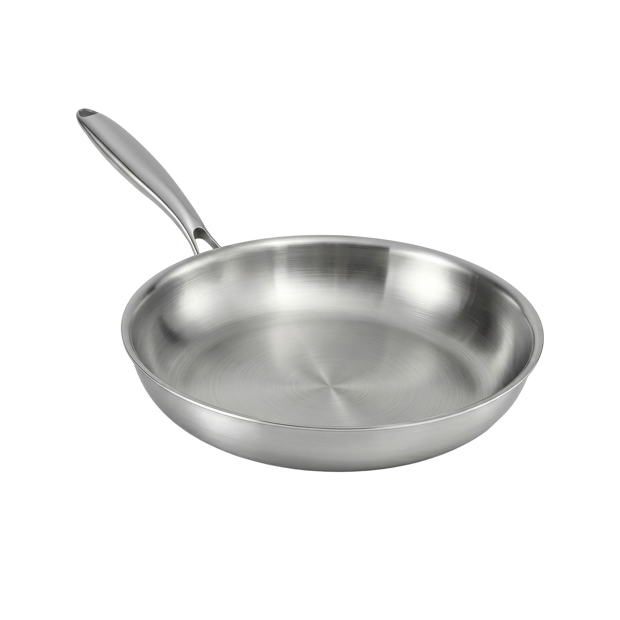 5-Star Chef 30cm Stainless Steel Frying Pan Uncoated Frypan with Tri-Ply Body Silver - Image 1