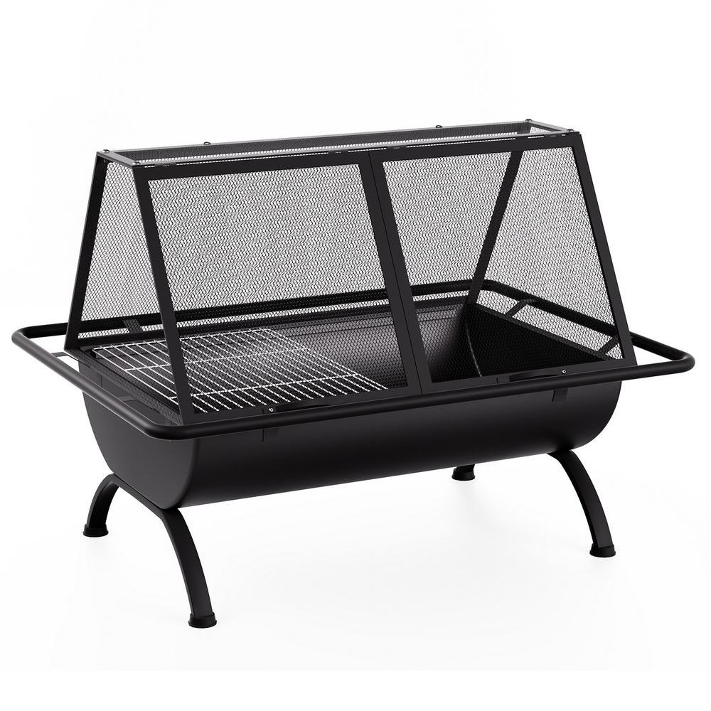 Grillz Fire Pit BBQ Grill Outdoor Fireplace Steel - Image 1