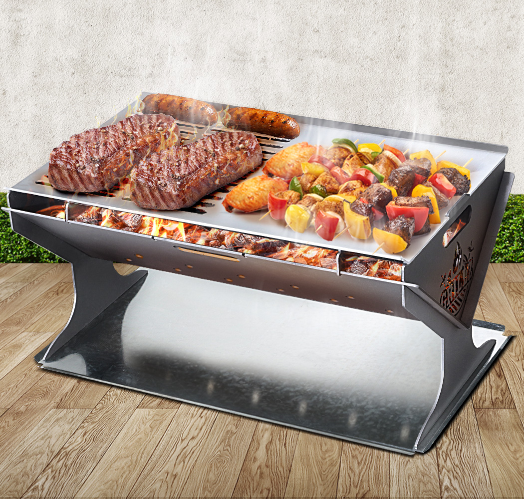 Grillz Fire Pit BBQ Grill Steel - Image 1
