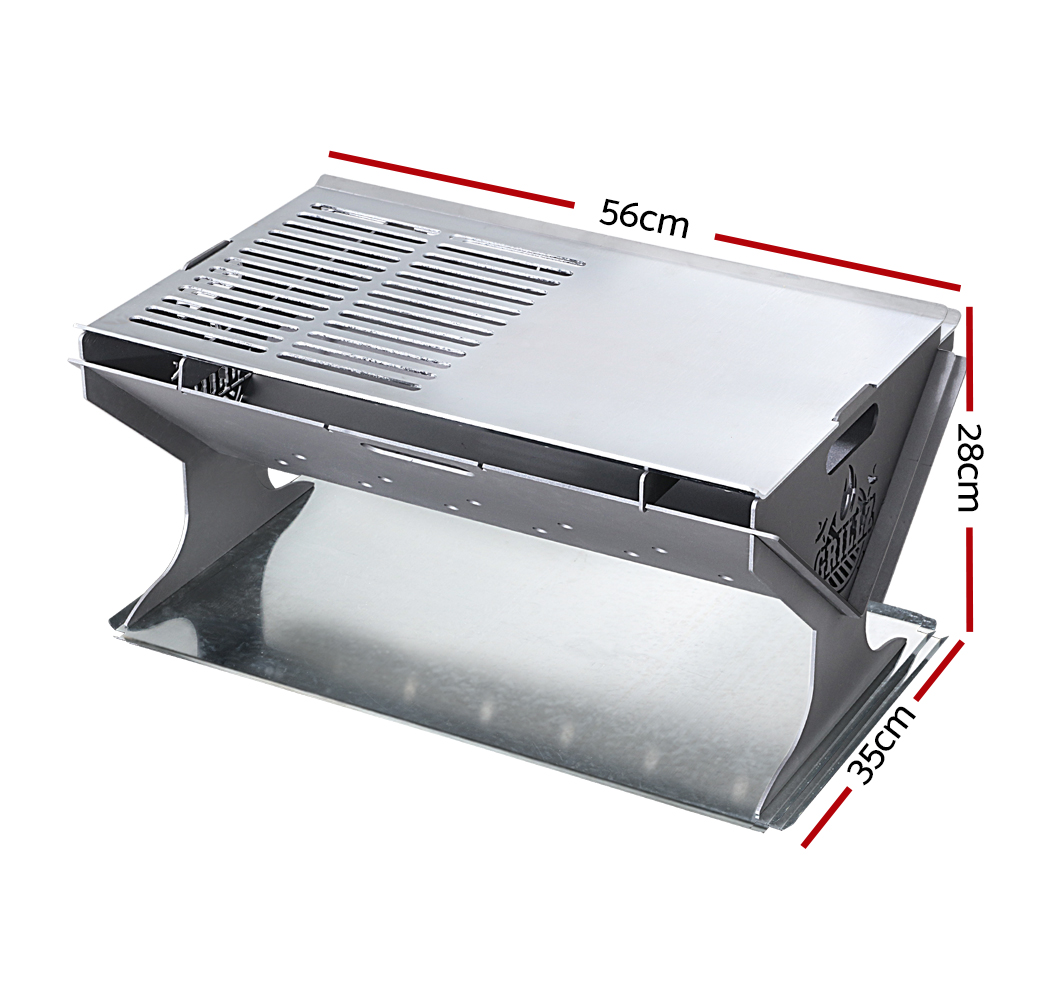 Grillz Fire Pit BBQ Grill Steel - Image 2