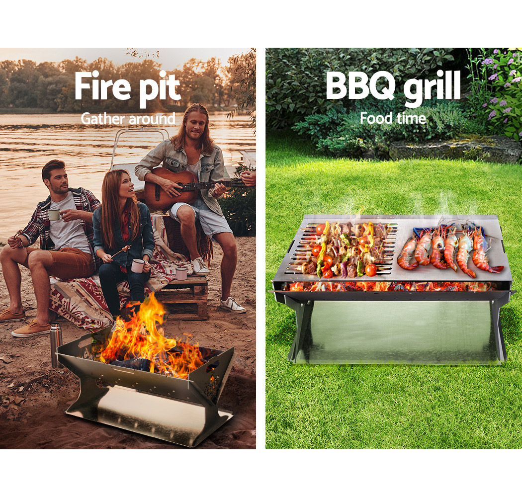Grillz Fire Pit BBQ Grill Steel - Image 4