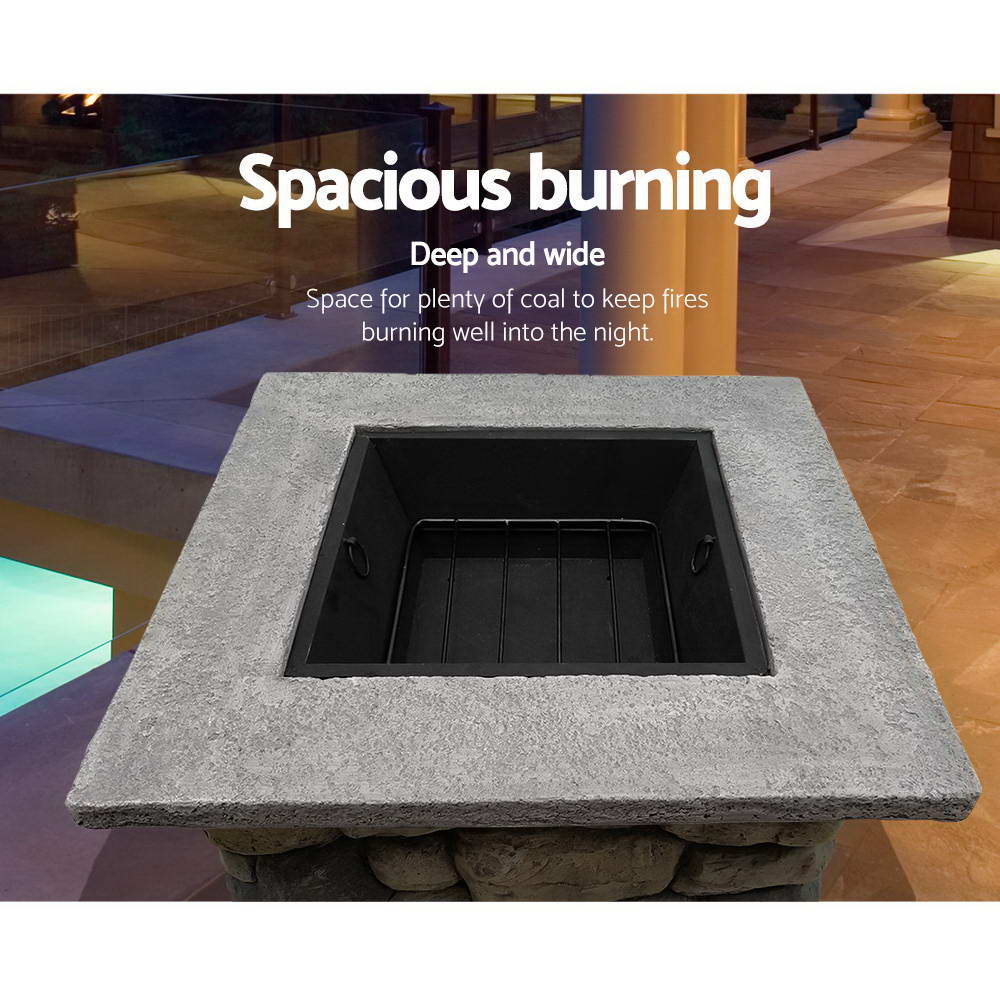 Grillz Fire Pit Table Square 55cm - Image 4