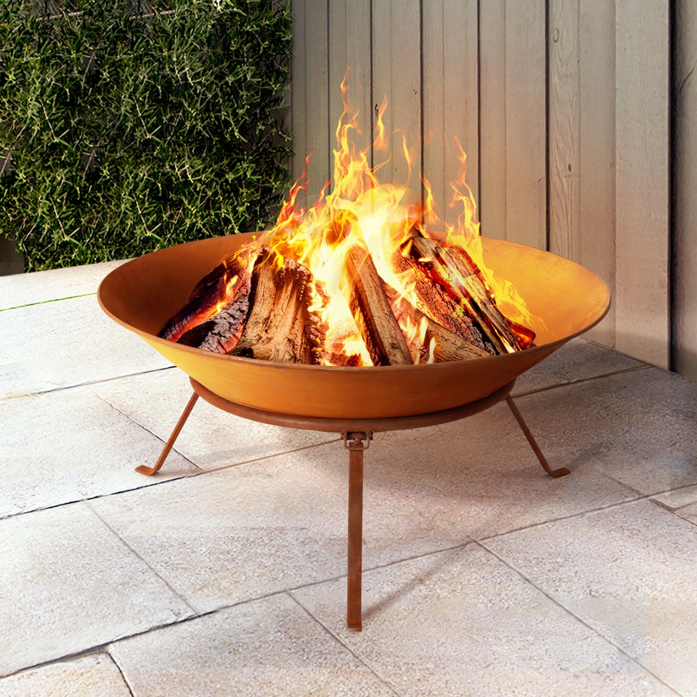 Grillz 70cm Fire Pit Rustic Iron Bowl Outdoor - Image 7
