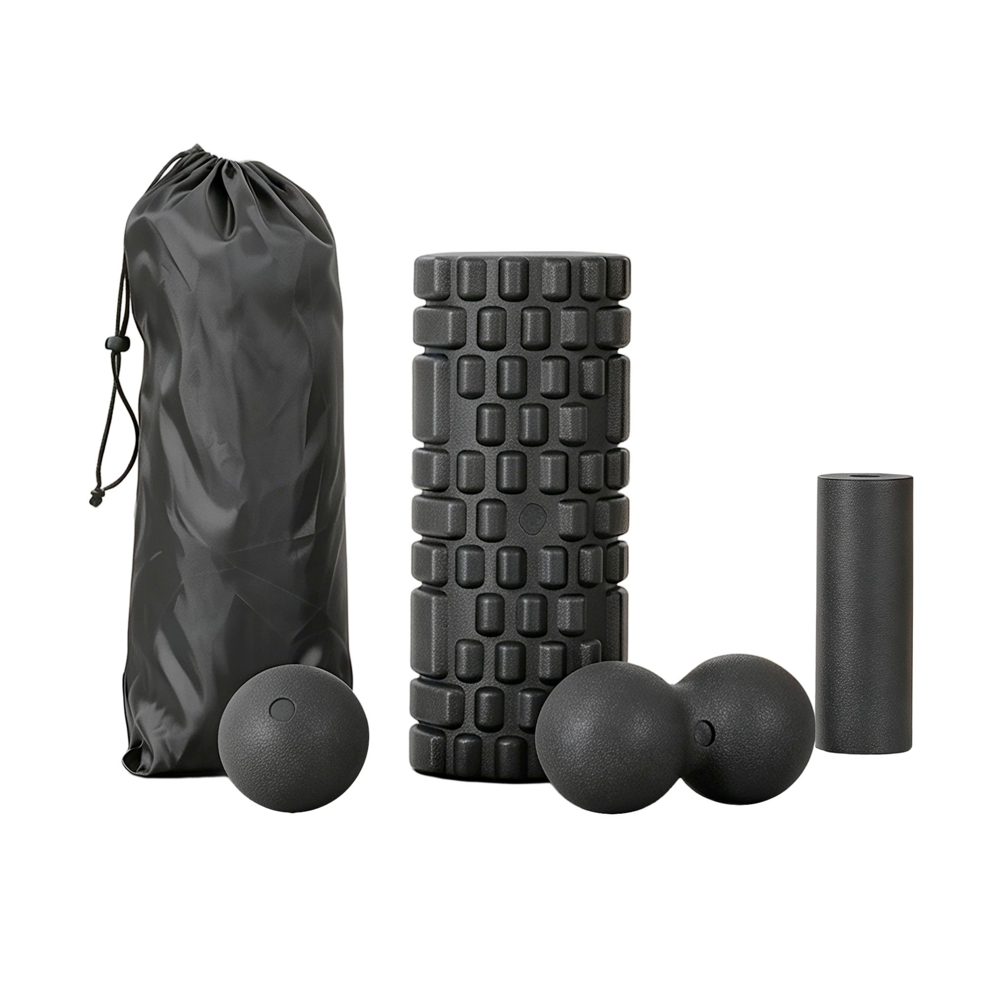 Everfit Foam Roller Set 4 in 1 Grid High Density Massager for Deep Tissue Trigger Point Myofascial Release Back Pain Muscle Recovery Gym Home Fitness Equipment with Storage Bag Supports 150kg - Image 1