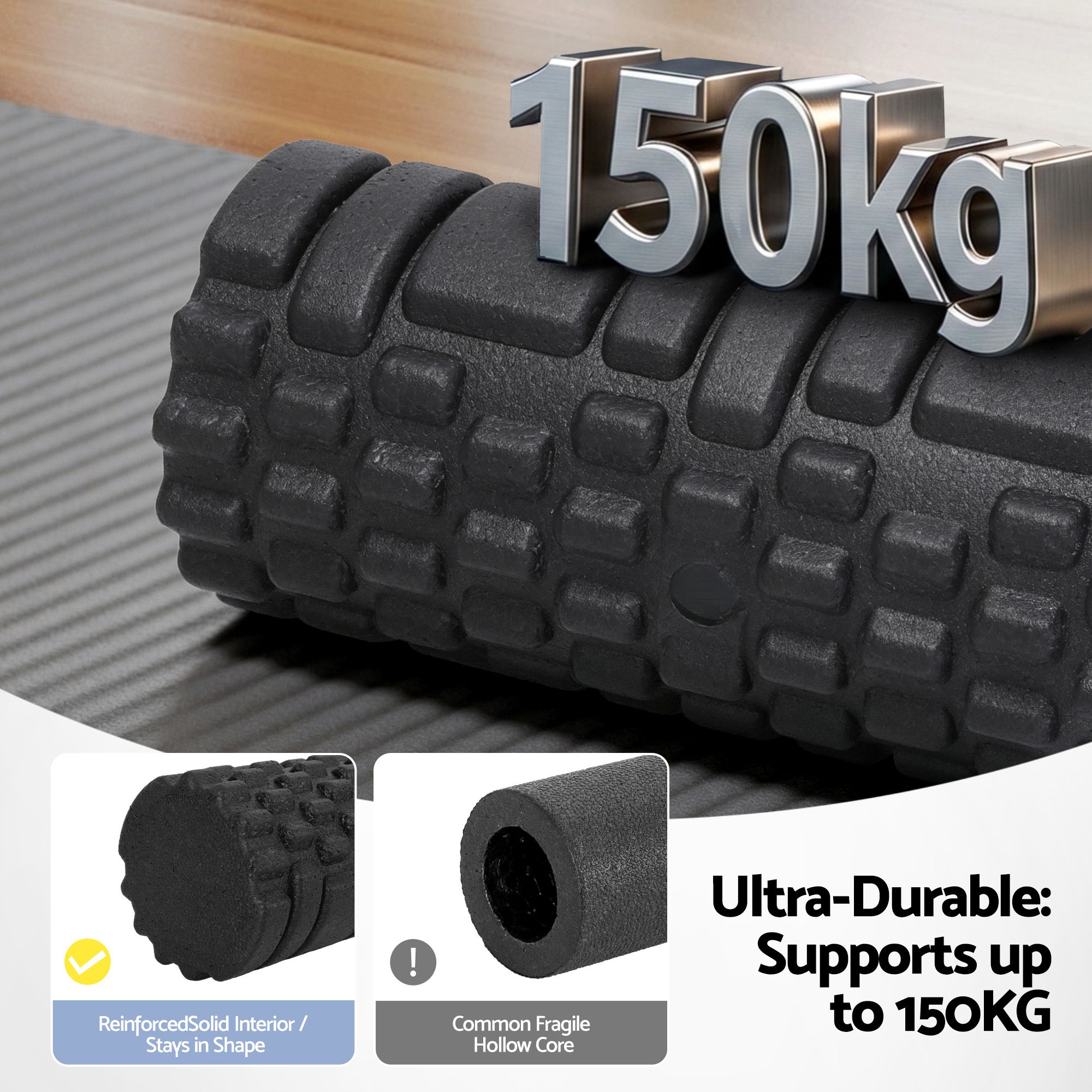 Everfit Foam Roller Set 4 in 1 Grid High Density Massager for Deep Tissue Trigger Point Myofascial Release Back Pain Muscle Recovery Gym Home Fitness Equipment with Storage Bag Supports 150kg - Image 7
