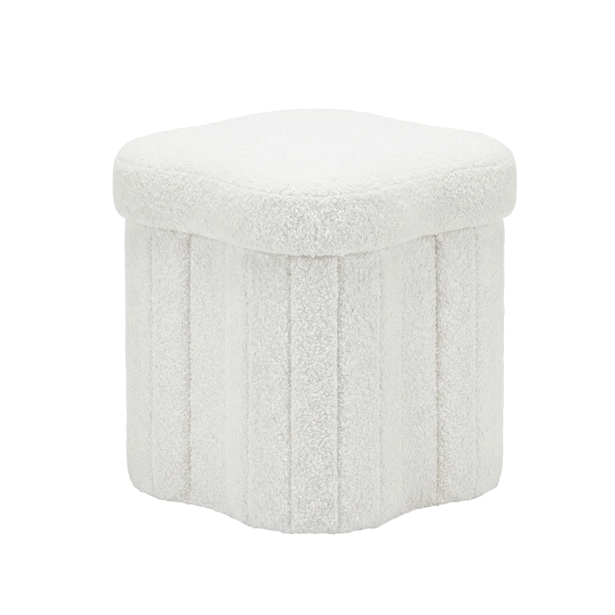 Artiss Storage Ottoman Foot Stool Foldable White - Image 7