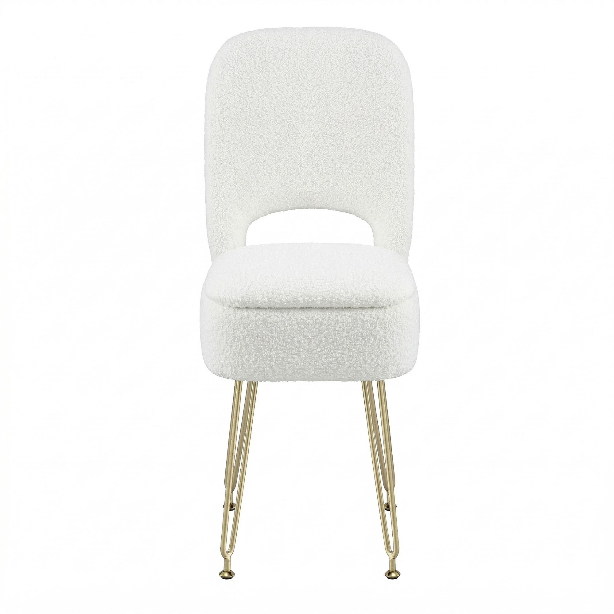 Artiss Storage Ottoman Vanity Stool Foot Stool Folding Back White - Image 3