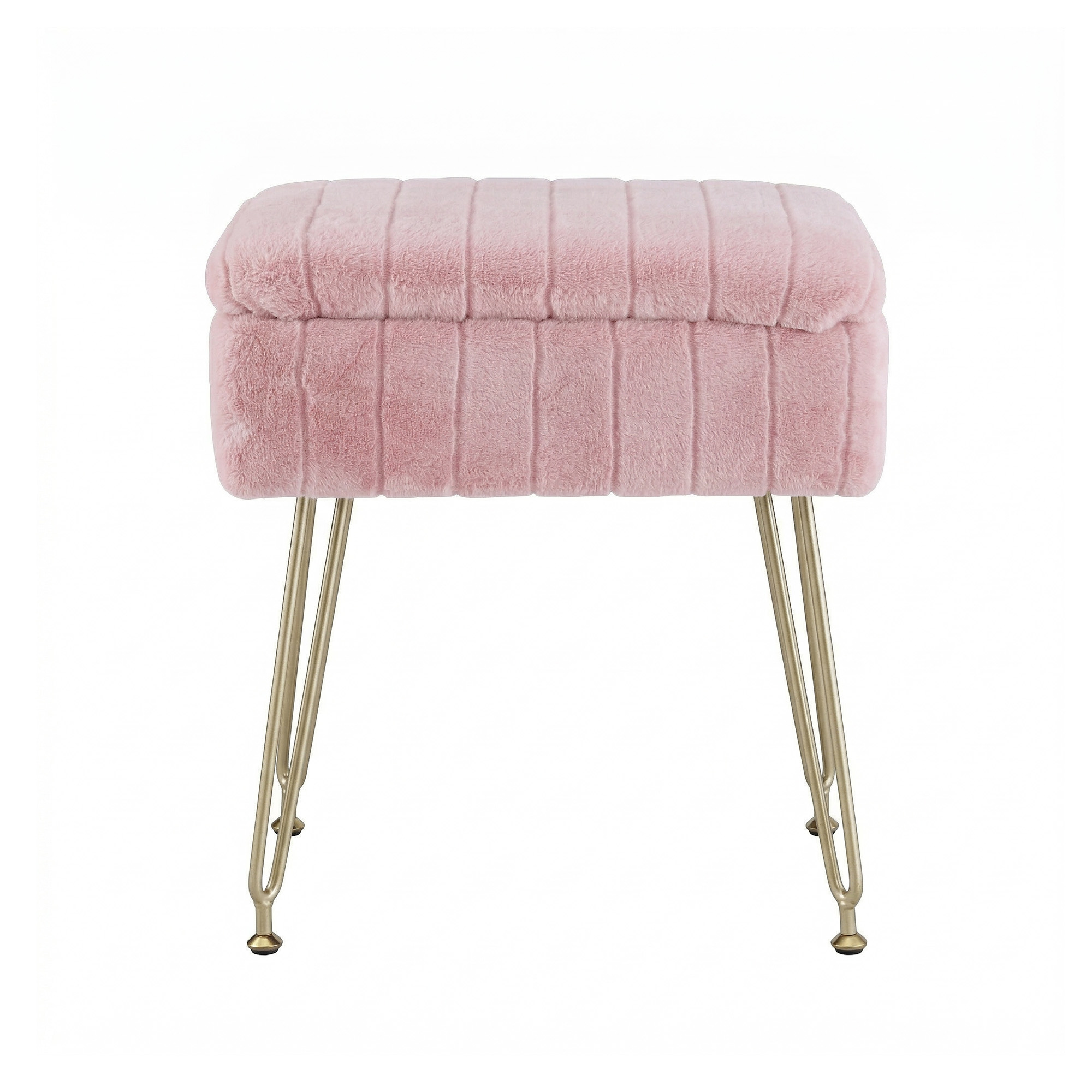 Artiss Storage Ottoman Vanity Foot Stool Pink - Image 3