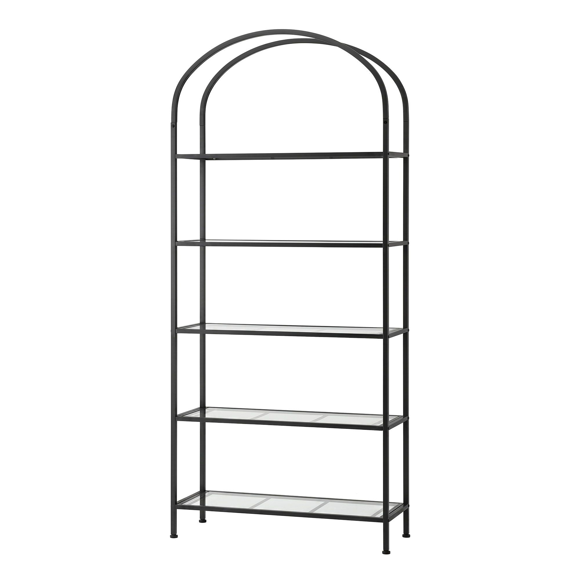 Artiss 5 Tiers Bookshelf Industrial Etagere Bookcase Display Shelf Black - Image 1