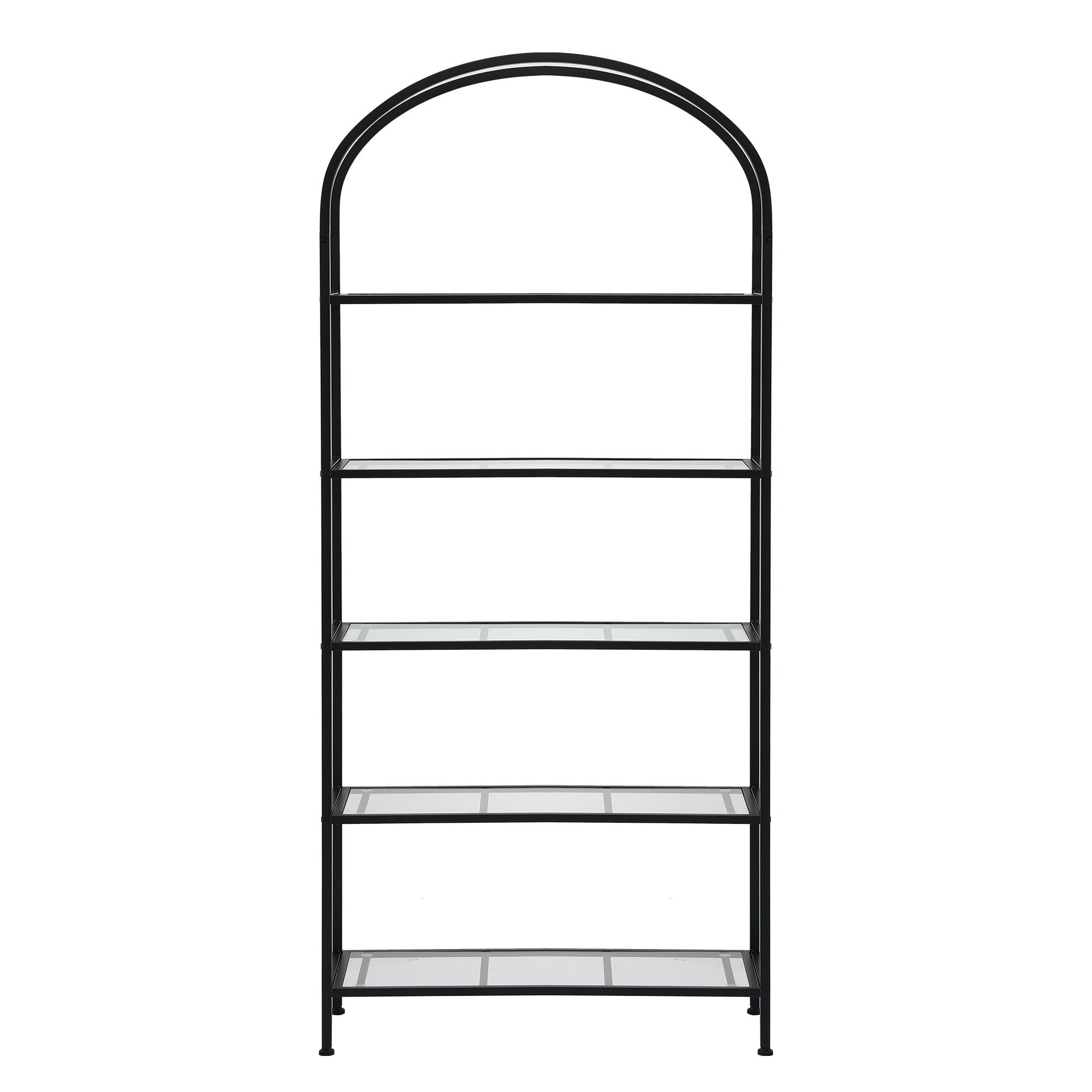 Artiss 5 Tiers Bookshelf Industrial Etagere Bookcase Display Shelf Black - Image 4