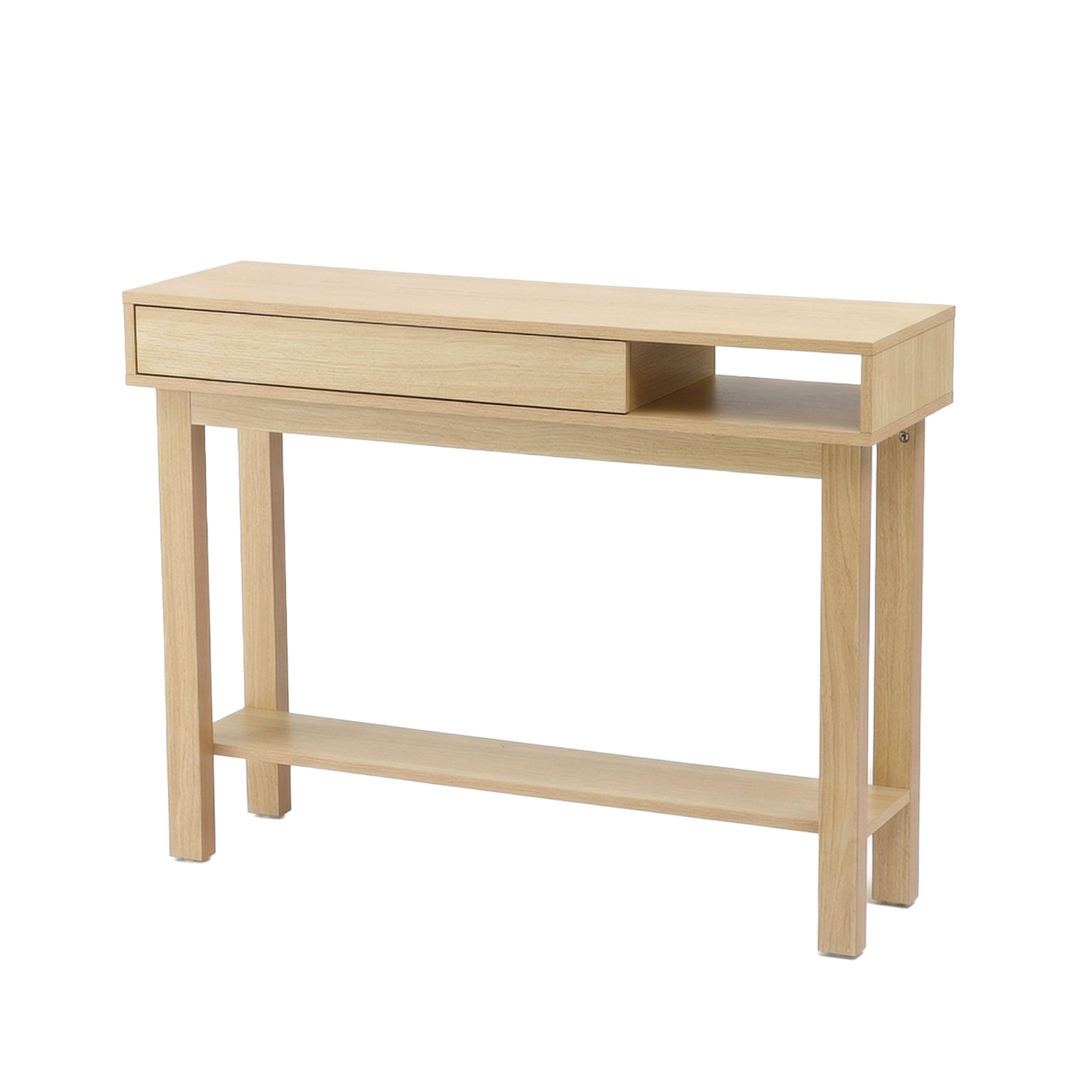 Artiss Console Table Entryway Hallway Sofa Side Table Drawer Shelf 100CM Wood - Image 4