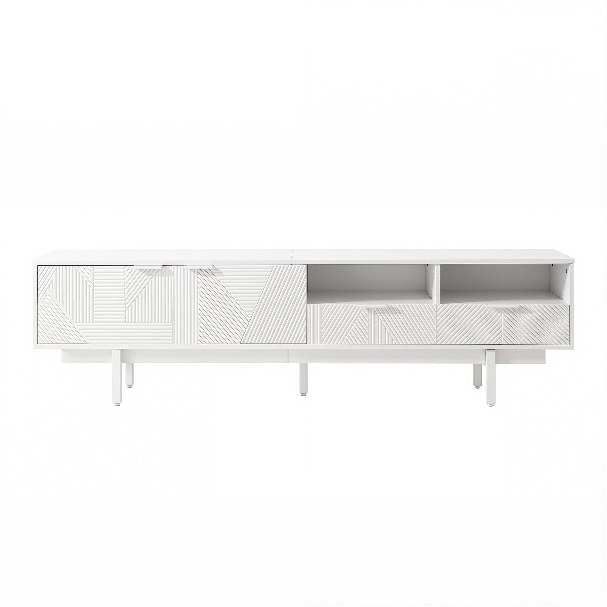Artiss TV Unit Entertainment Unit Storage Cabinet Drawer 200cm White - Image 5