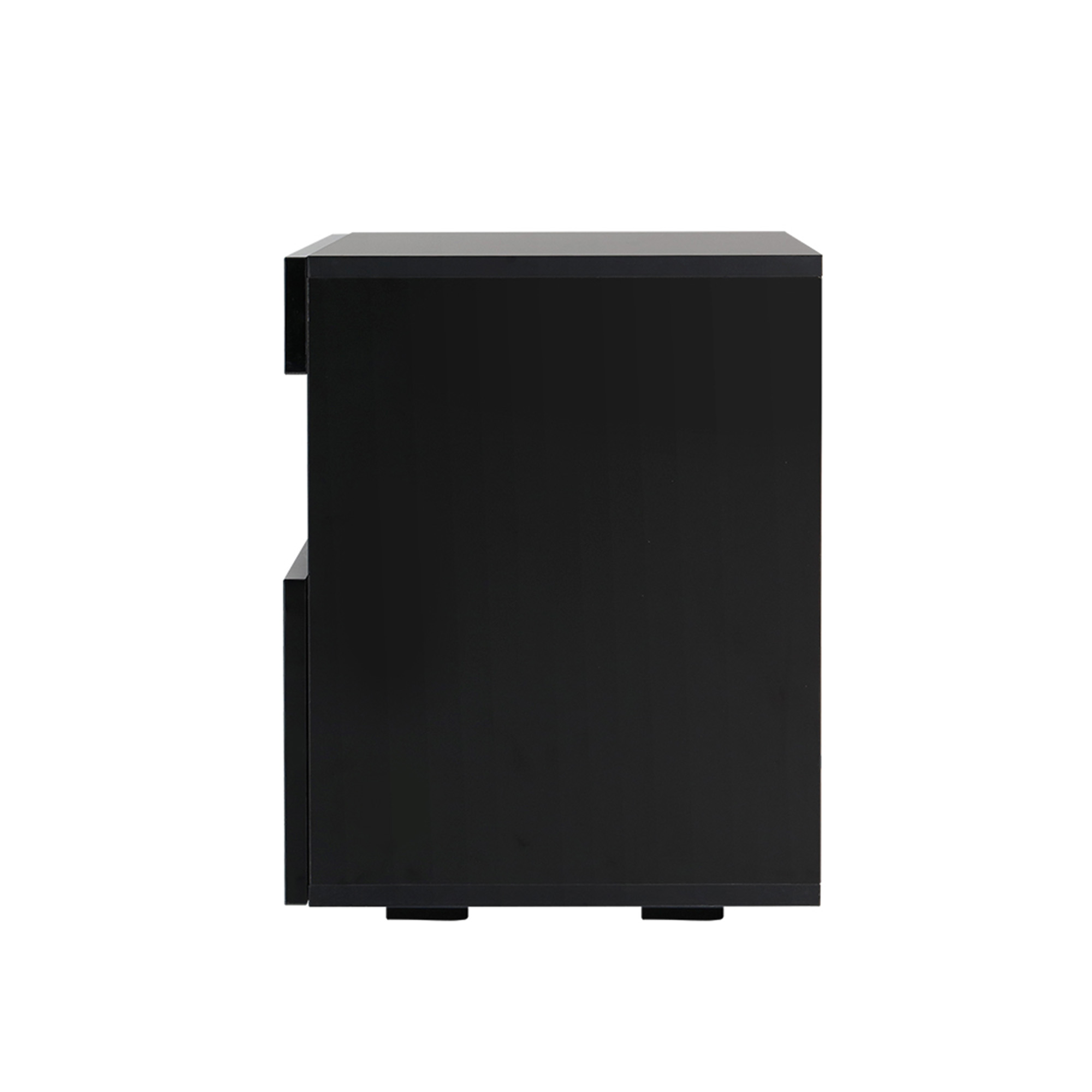 Artiss 2x Bedside Table LED - HERES Black - Image 4