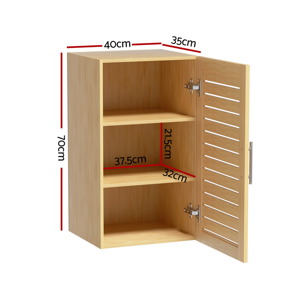 Artiss Bathroom Storage Cabinet 70cm Medicine 2 Tier Shelf Wall Mounted JILL - Image 4