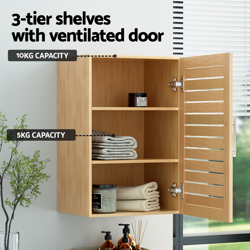 Artiss Bathroom Storage Cabinet 70cm Medicine 2 Tier Shelf Wall Mounted JILL - Image 6