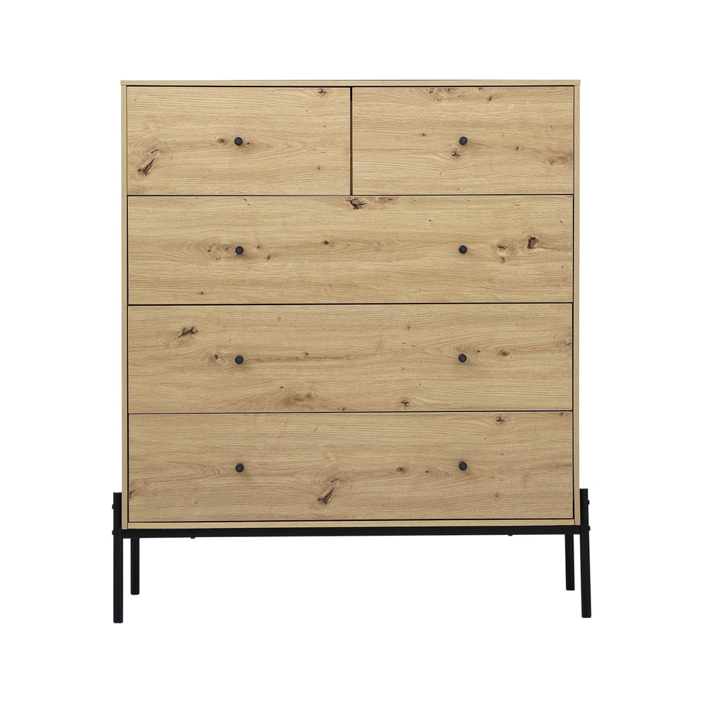 Artiss 5 Chest of Drawers - ARNO Pine - Image 5