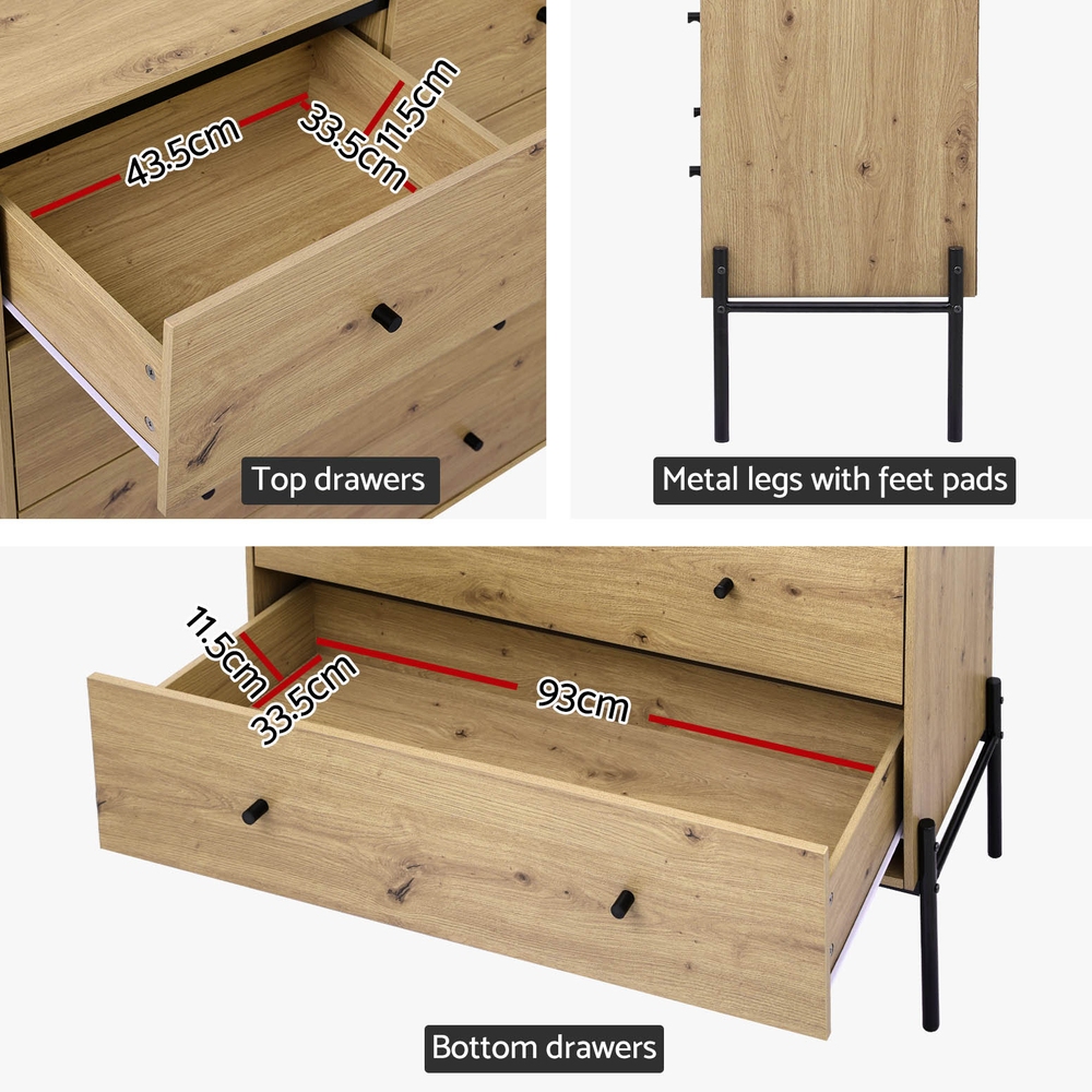 Artiss 5 Chest of Drawers - ARNO Pine - Image 8