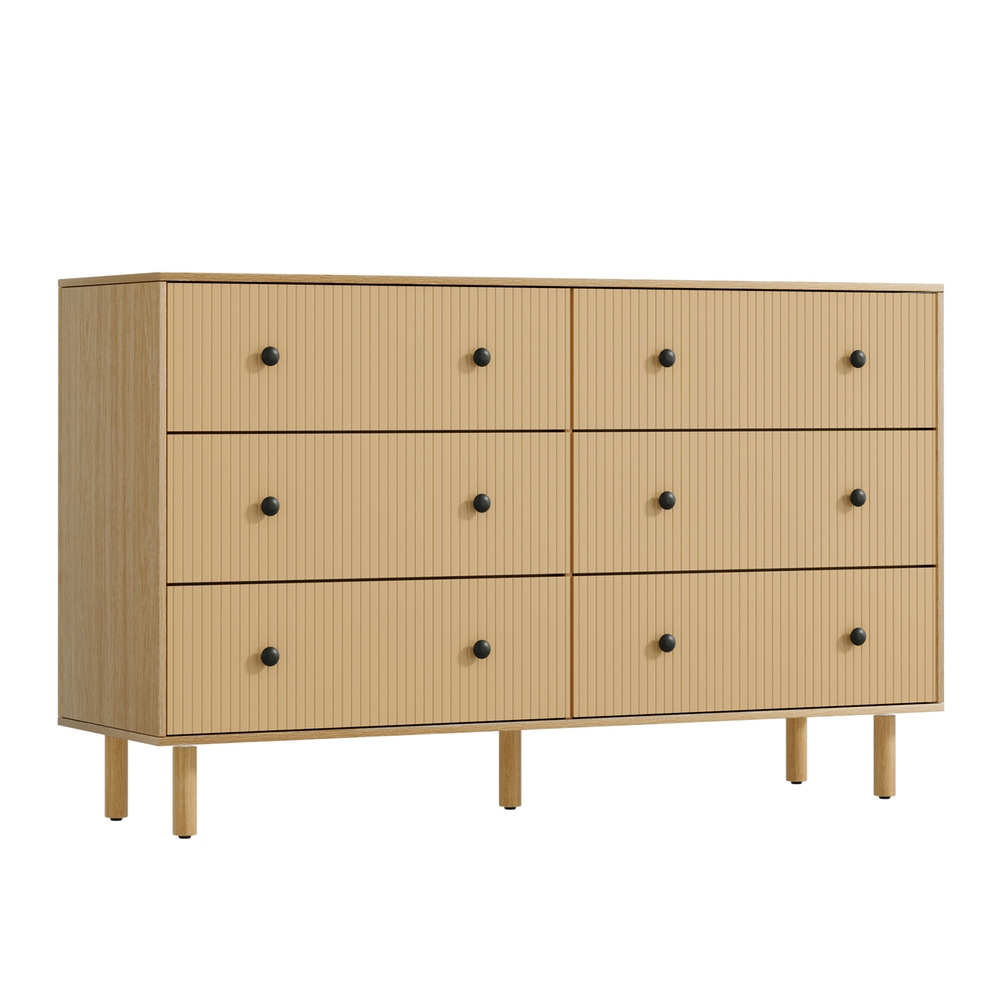 Artiss 6 Chest of Drawers Tallboy Cabinet - RUTH Pine - Image 3