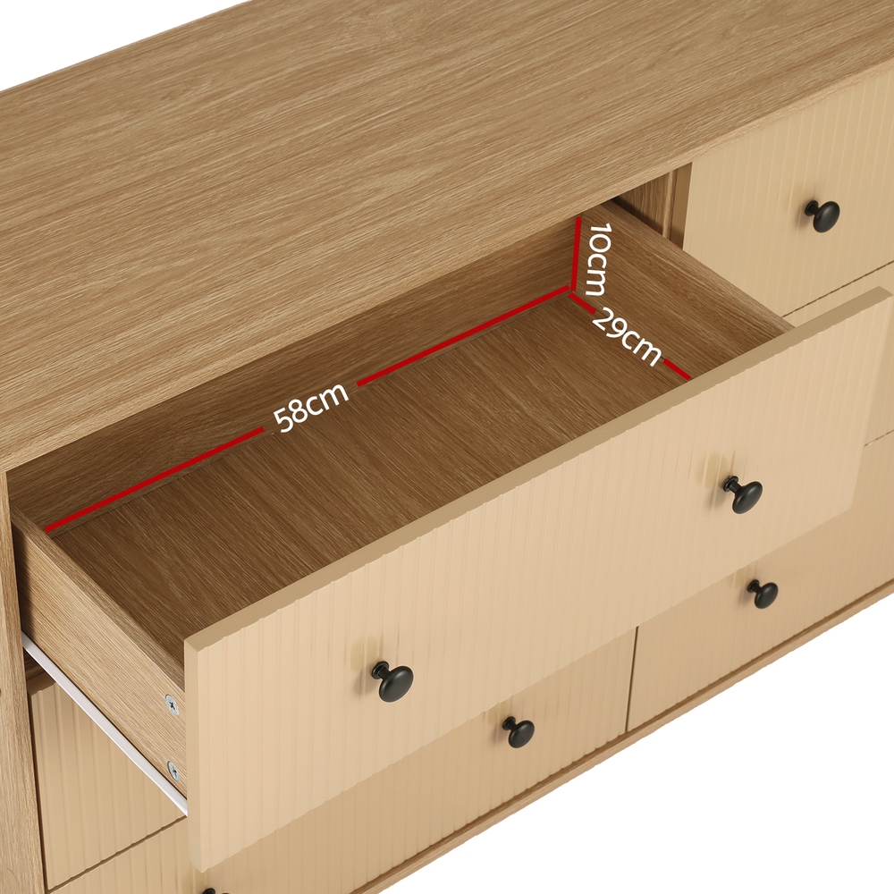 Artiss 6 Chest of Drawers Tallboy Cabinet - RUTH Pine - Image 5