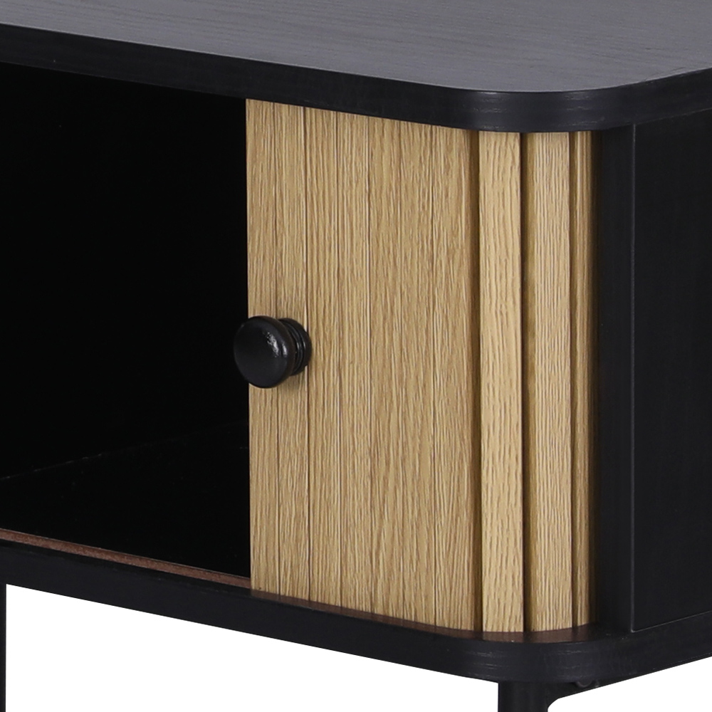 Artiss Coffee Table Sliding Drawer Door Black Boris - Image 3