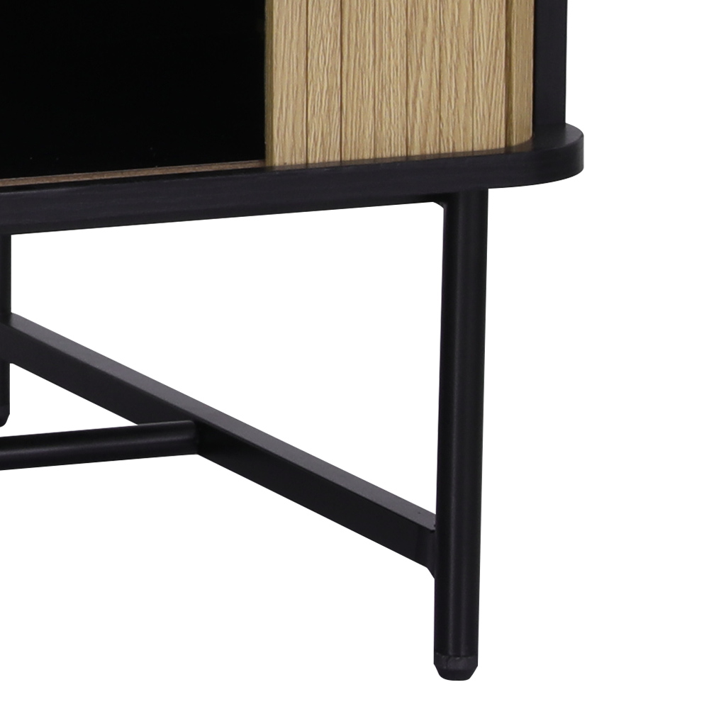 Artiss Coffee Table Sliding Drawer Door Black Boris - Image 4