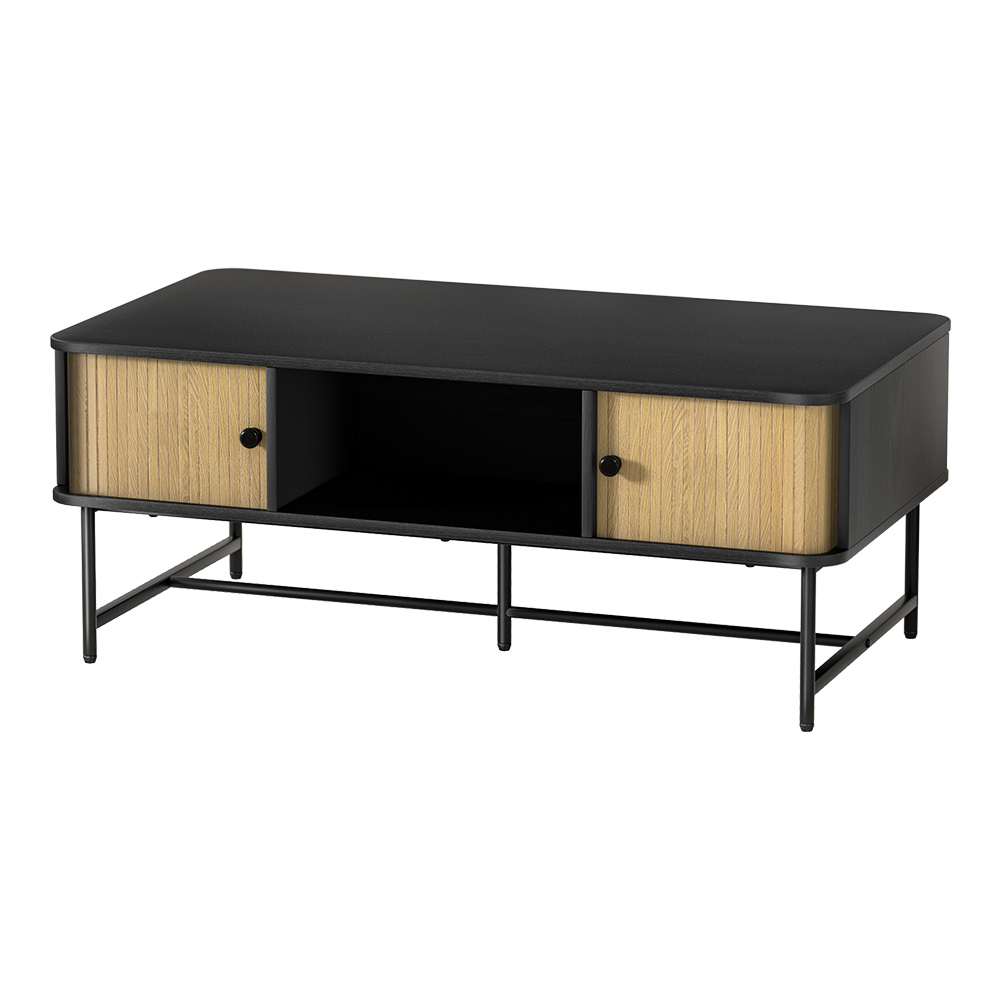Artiss Coffee Table Sliding Drawer Door Black Boris - Image 5