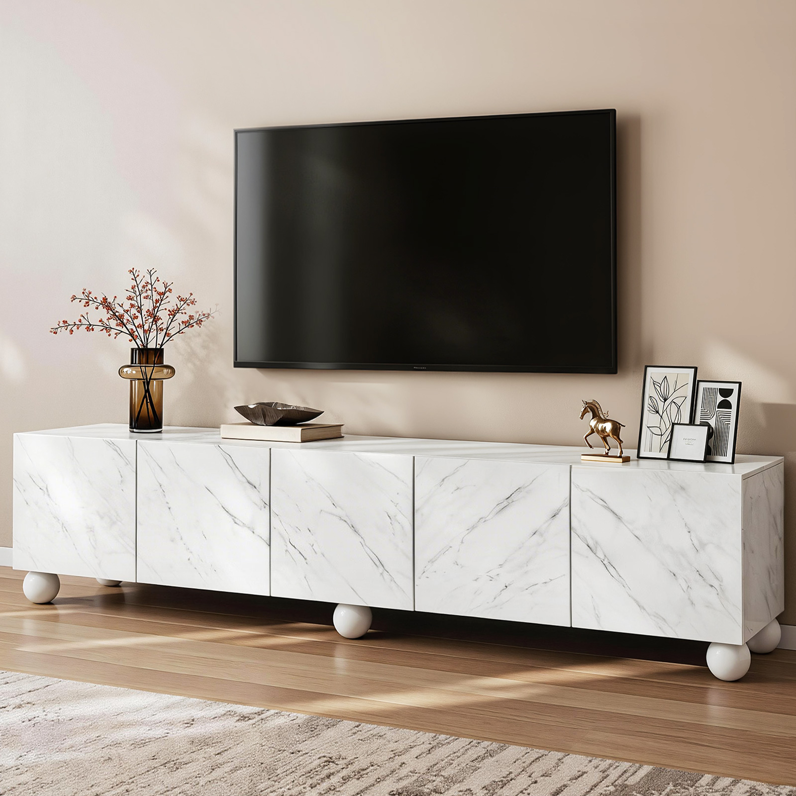 Artiss TV Unit Entertainment Unit Storage Cabinet 200cm White - Image 1